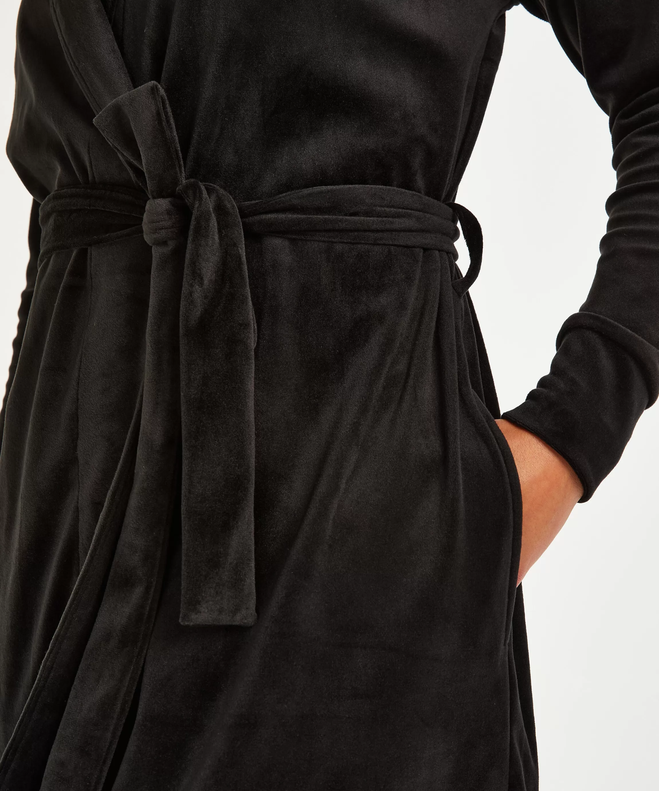 Hunkemöller Badjassen*Badjas Velours Zwart