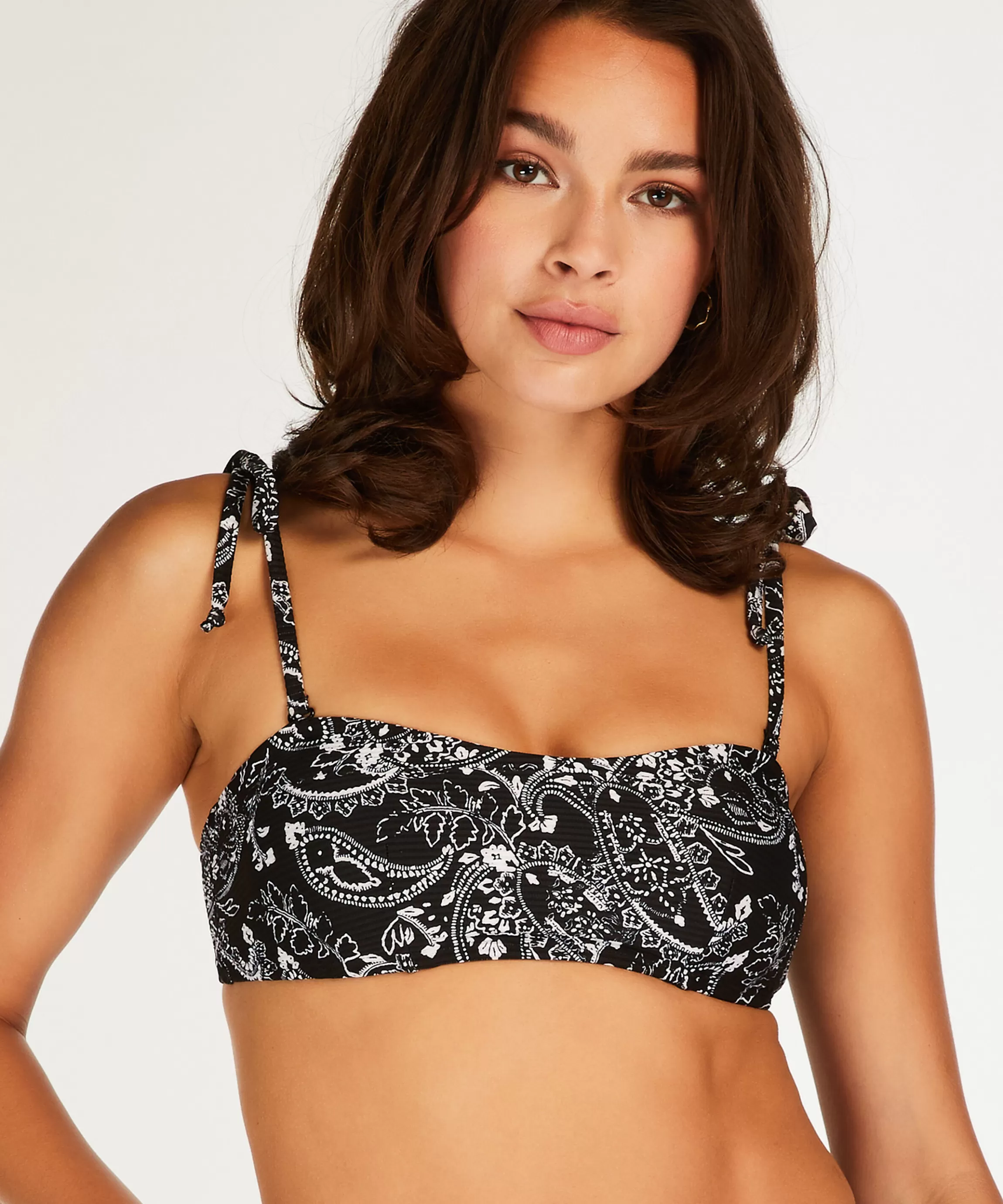 Hunkemöller Bikini'S*Bikini Croptop Paisley Zwart