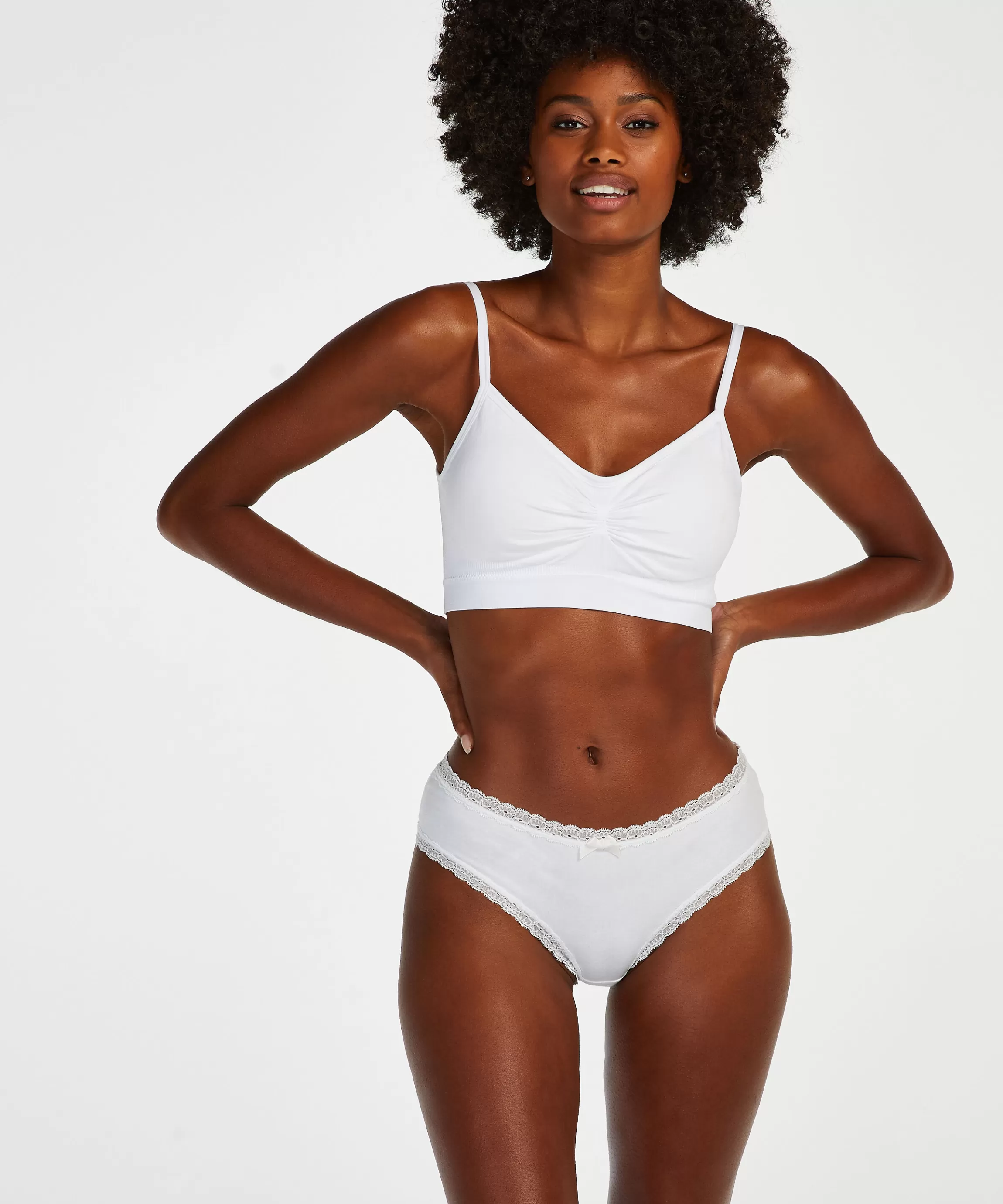 Hunkemöller Brazilians & V-Shapes*Brazilian Georgia Katoen Wit
