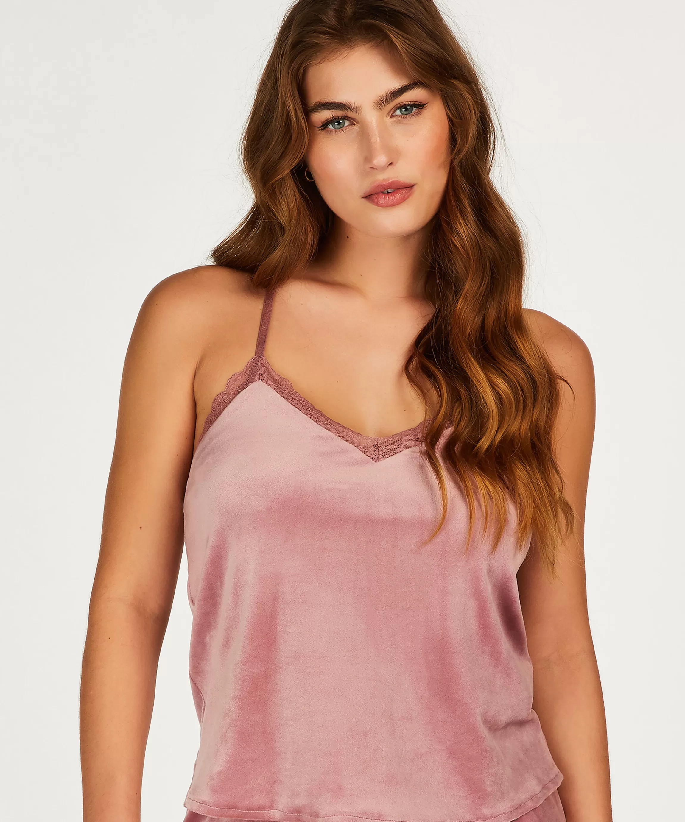 Hunkemöller Pyjama'S*Cami Velours Lace Roze