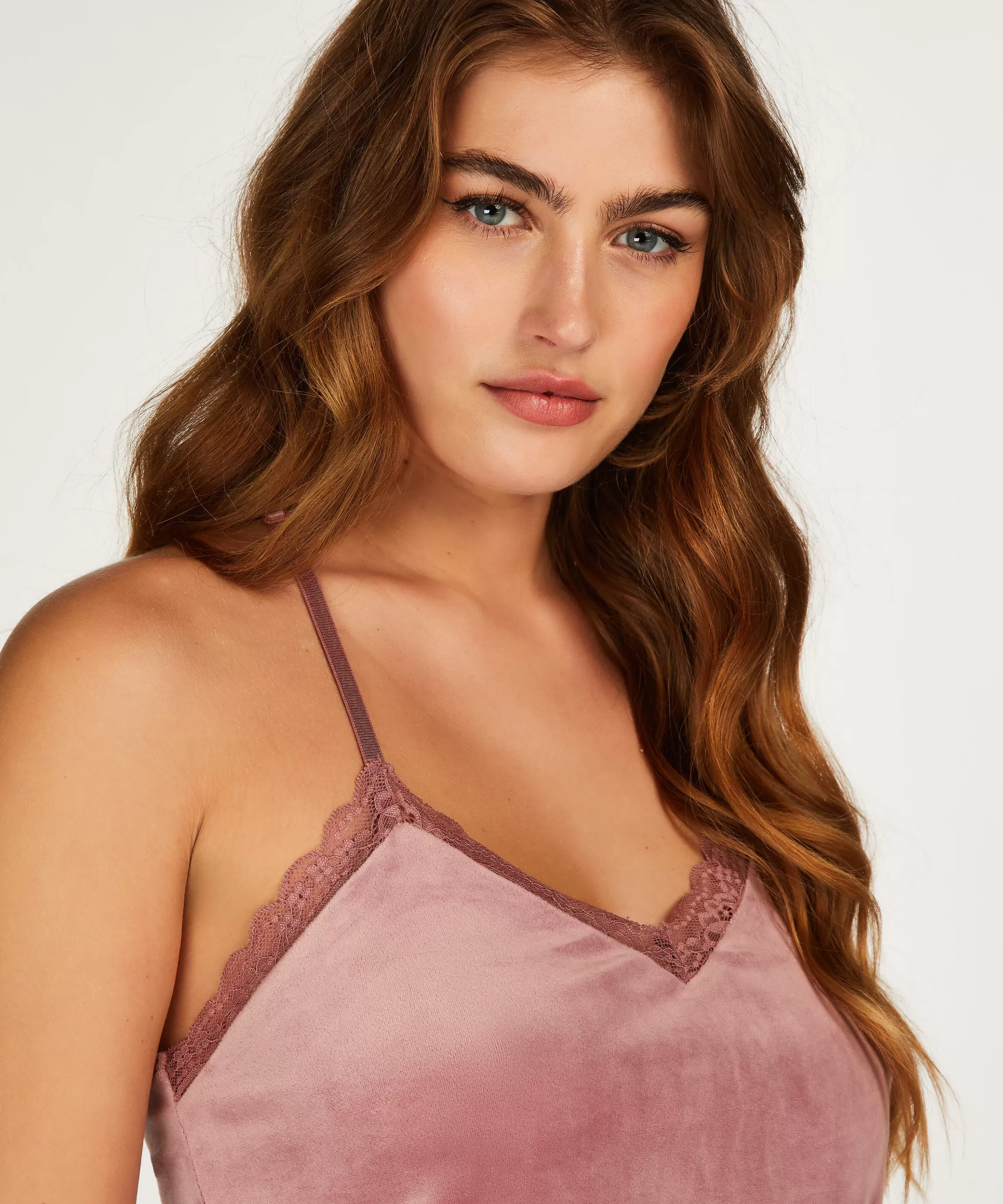 Hunkemöller Pyjama'S*Cami Velours Lace Roze