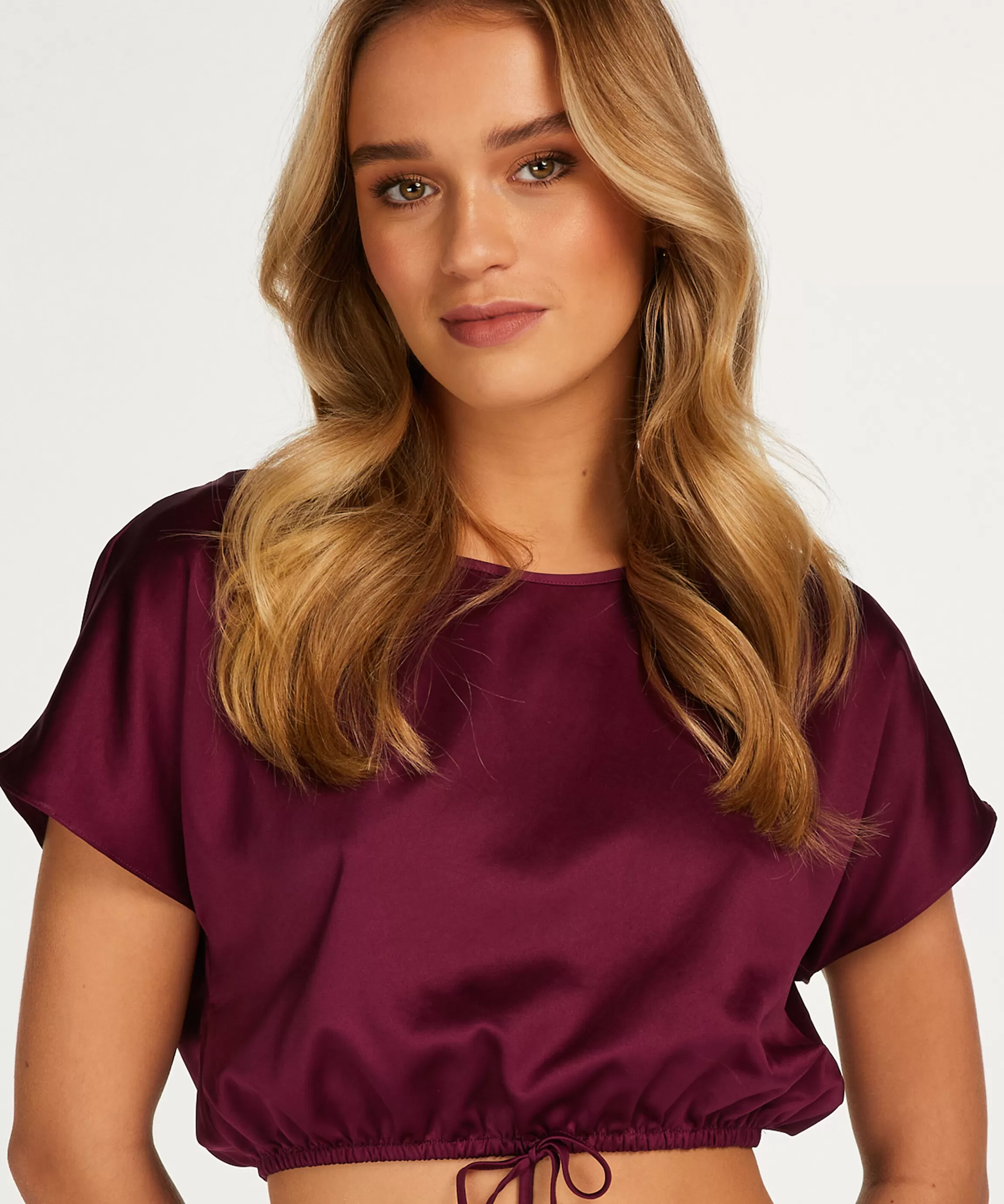 Hunkemöller Pyjama'S*Crop Top Satin Paars
