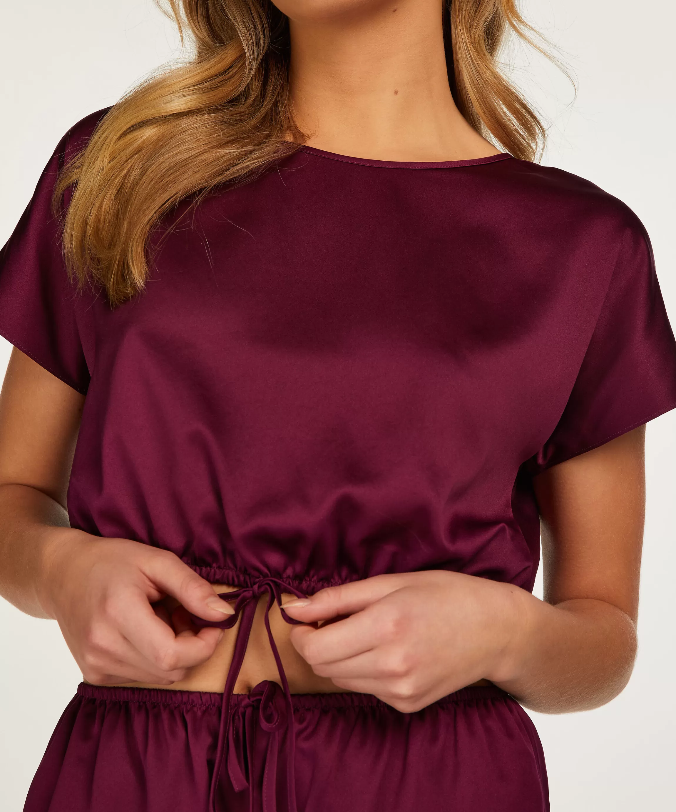 Hunkemöller Pyjama'S*Crop Top Satin Paars