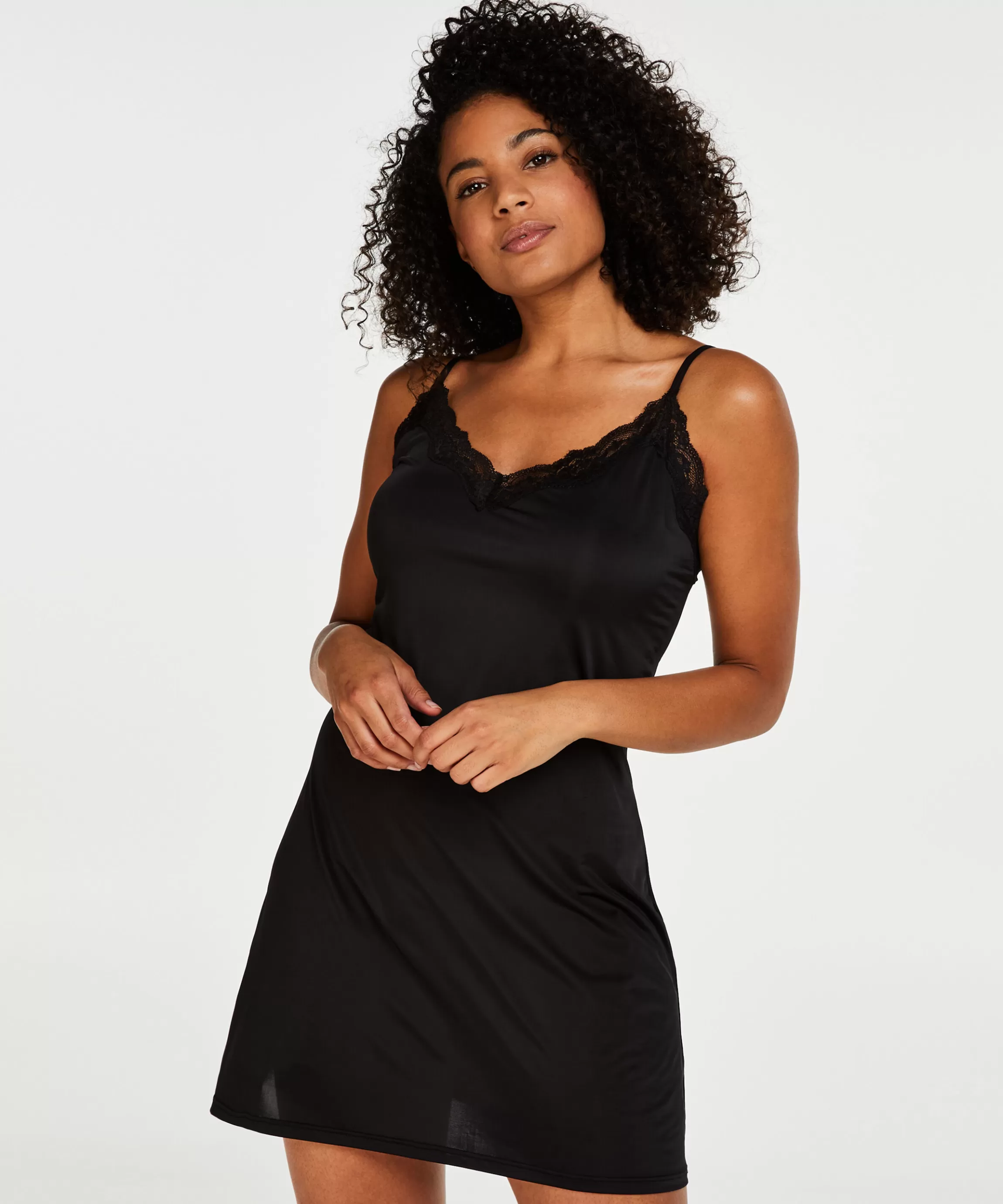 Hunkemöller Shapewear*Gladmakende Onderjurk Kant Zwart