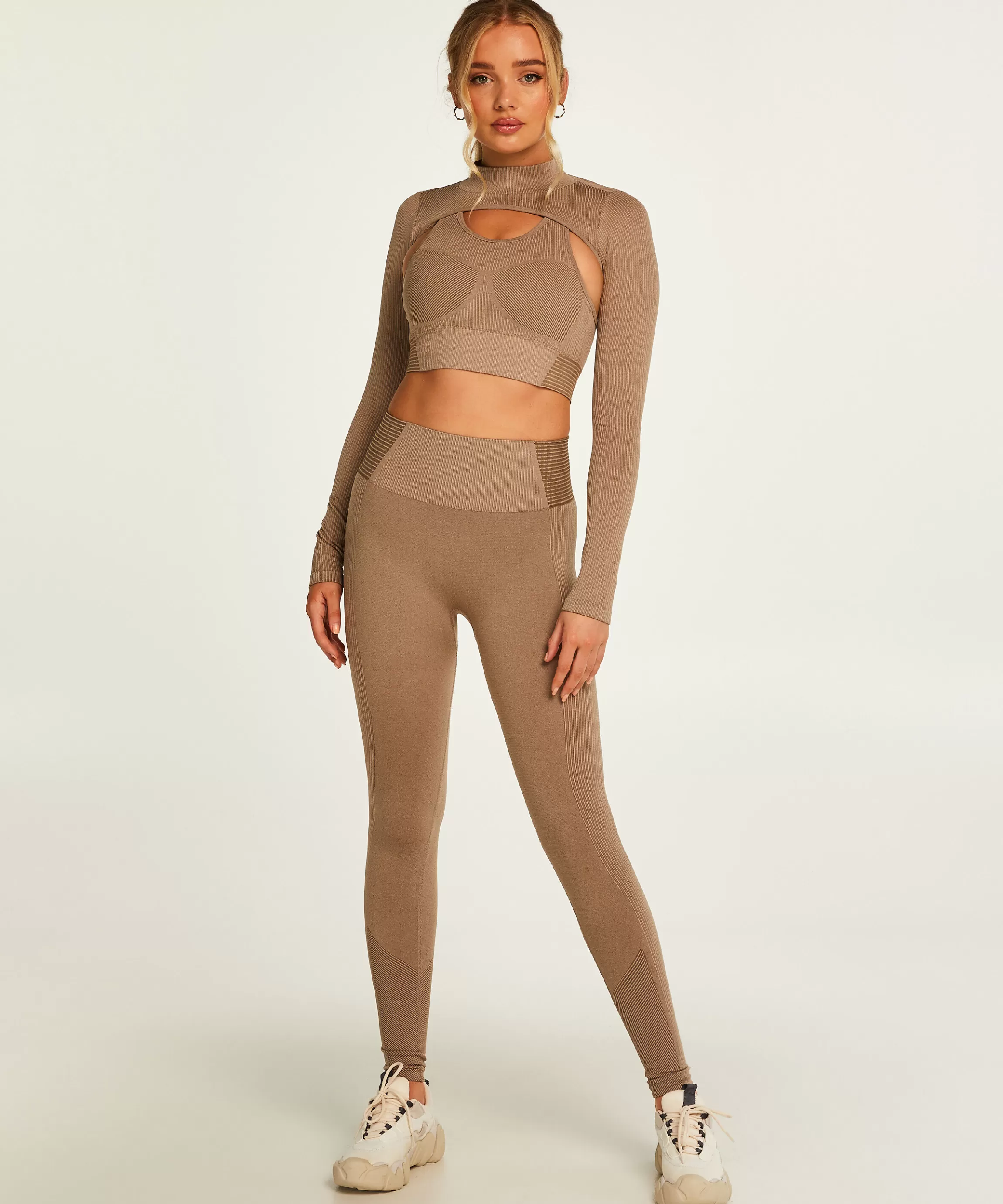 Hunkemöller Sport Tops*Hkmx Crop Top Grijs
