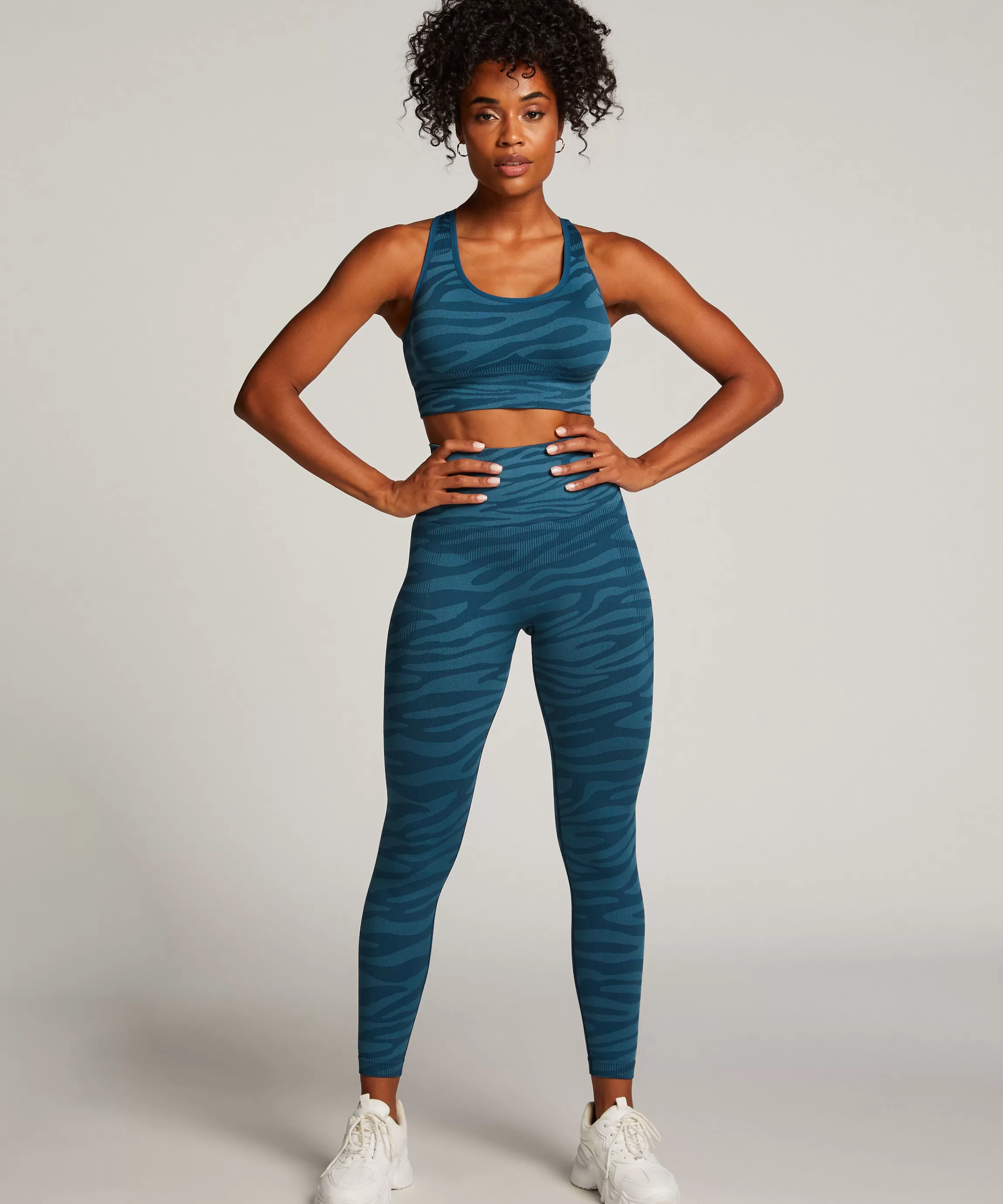 Hunkemöller Voorgevormde Bh'S*Hkmx High Waisted Naadloze Sportlegging Blauw