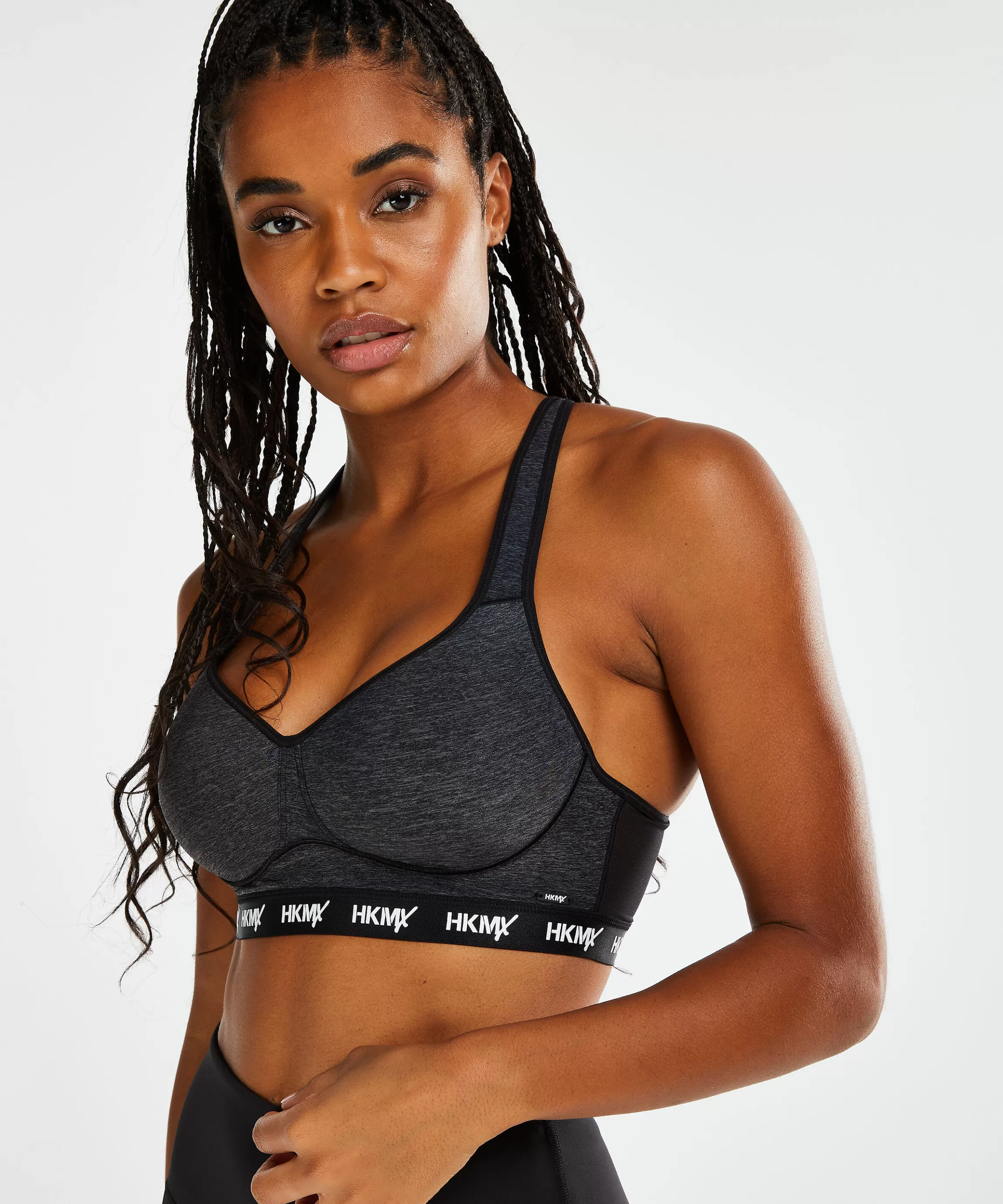 Hunkemöller Voorgevormde Bh'S*Hkmx Sport Bh The All Star Level 2 Grijs