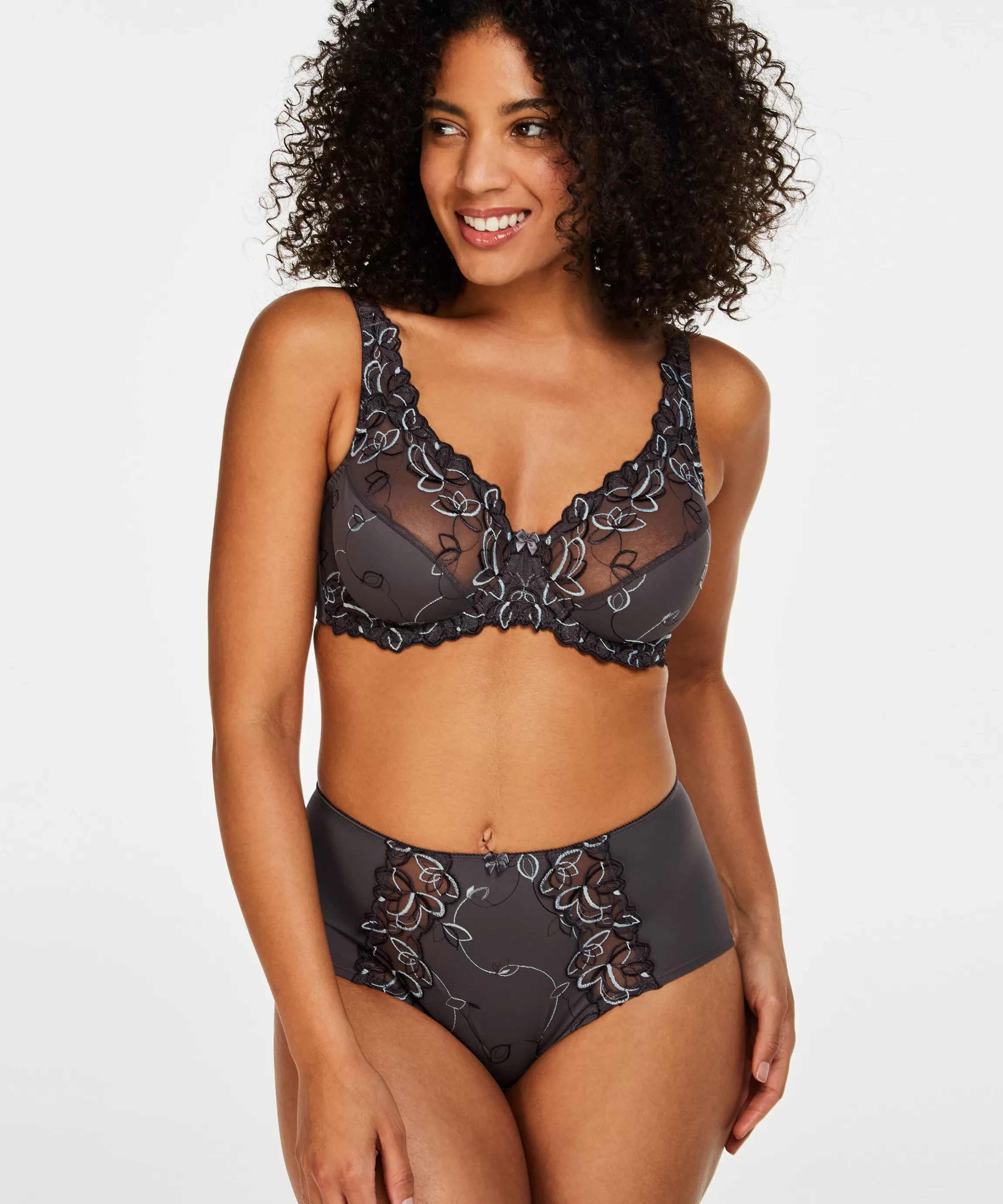 Hunkemöller Hoge Taille Slips*Hoge Boxer Diva Grijs
