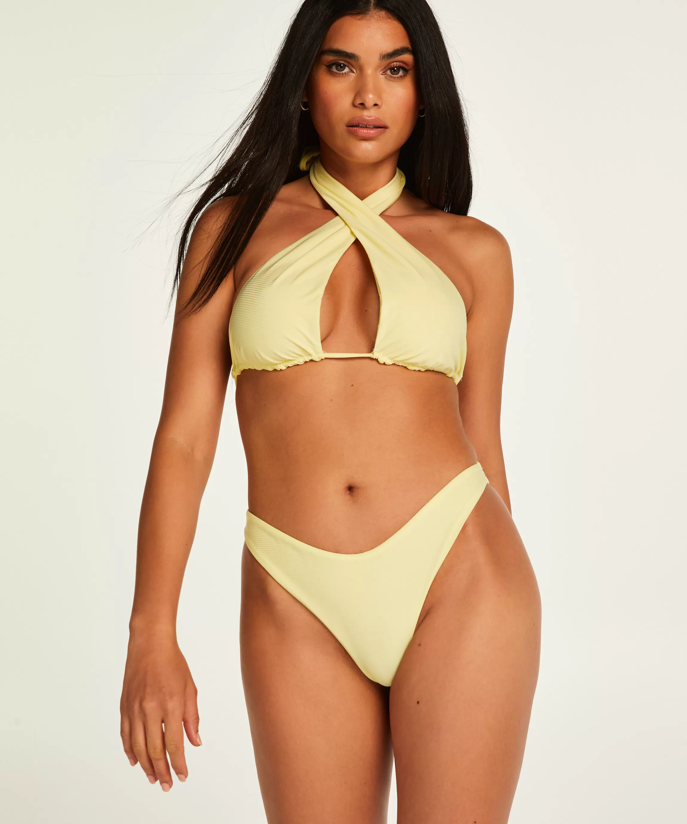 Hunkemöller Bikini'S*Hoog Uitgesneden Bikinibroekje Texture Zwart