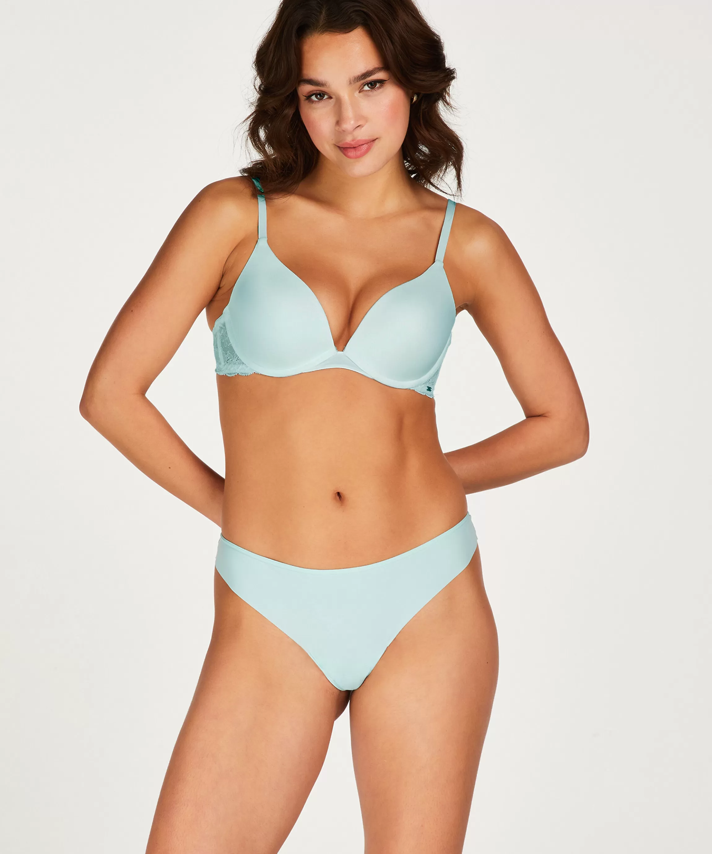 Hunkemöller Strings & Boxerstrings*Invisible String Lace Back Blauw