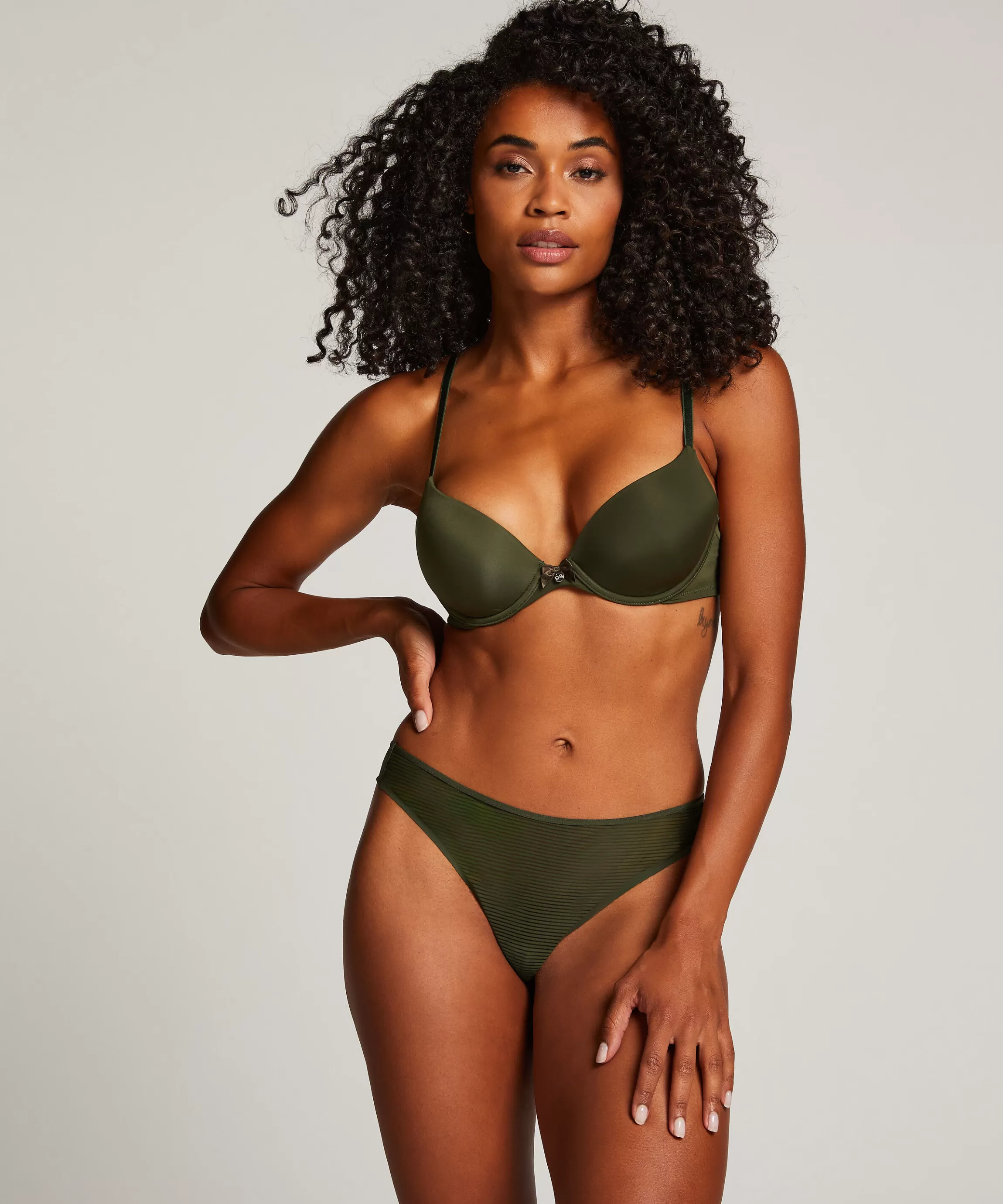 Hunkemöller Strings & Boxerstrings*Invisible String Stripe Groen
