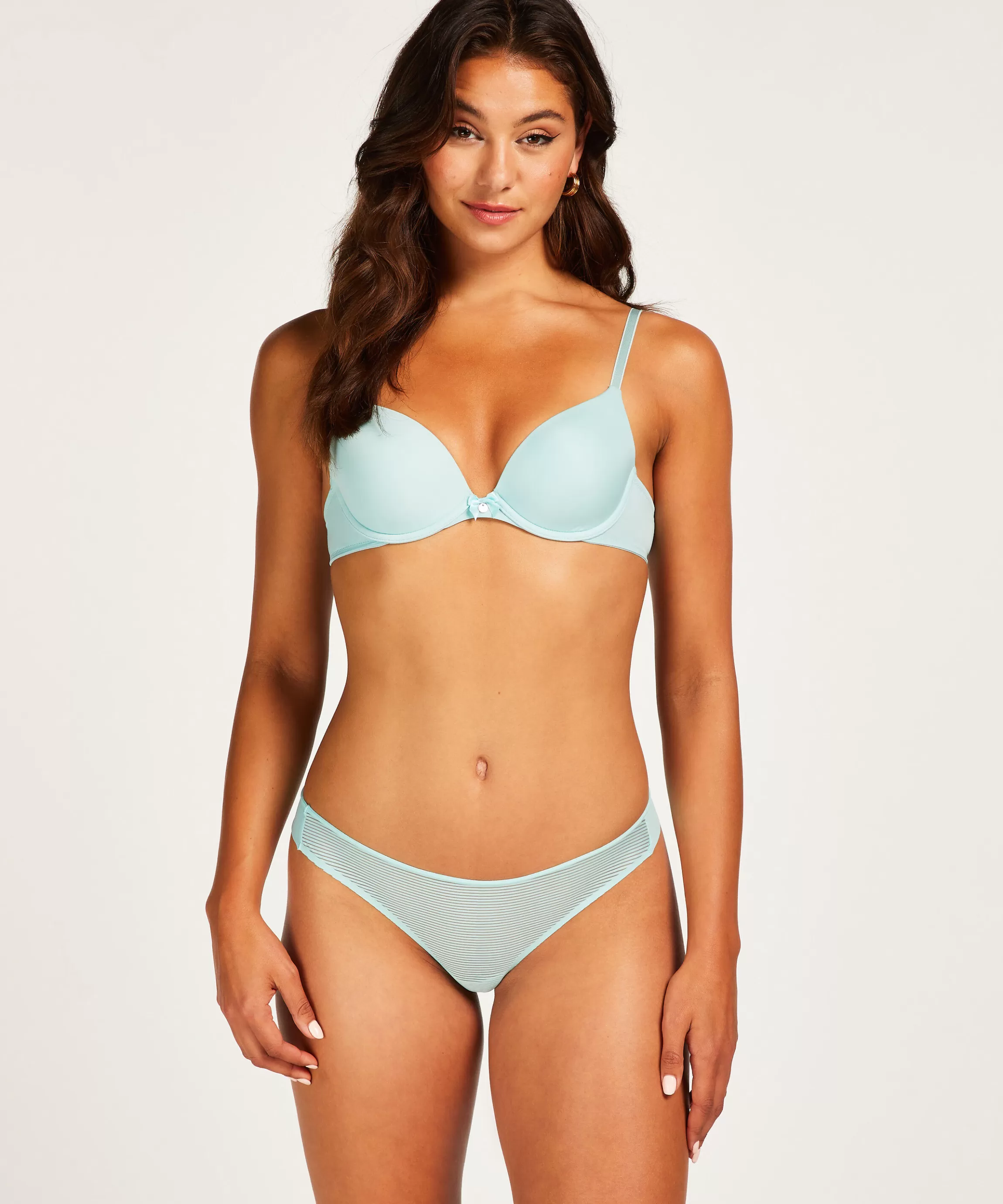 Hunkemöller Strings & Boxerstrings*Invisible String Stripe Mesh Blauw