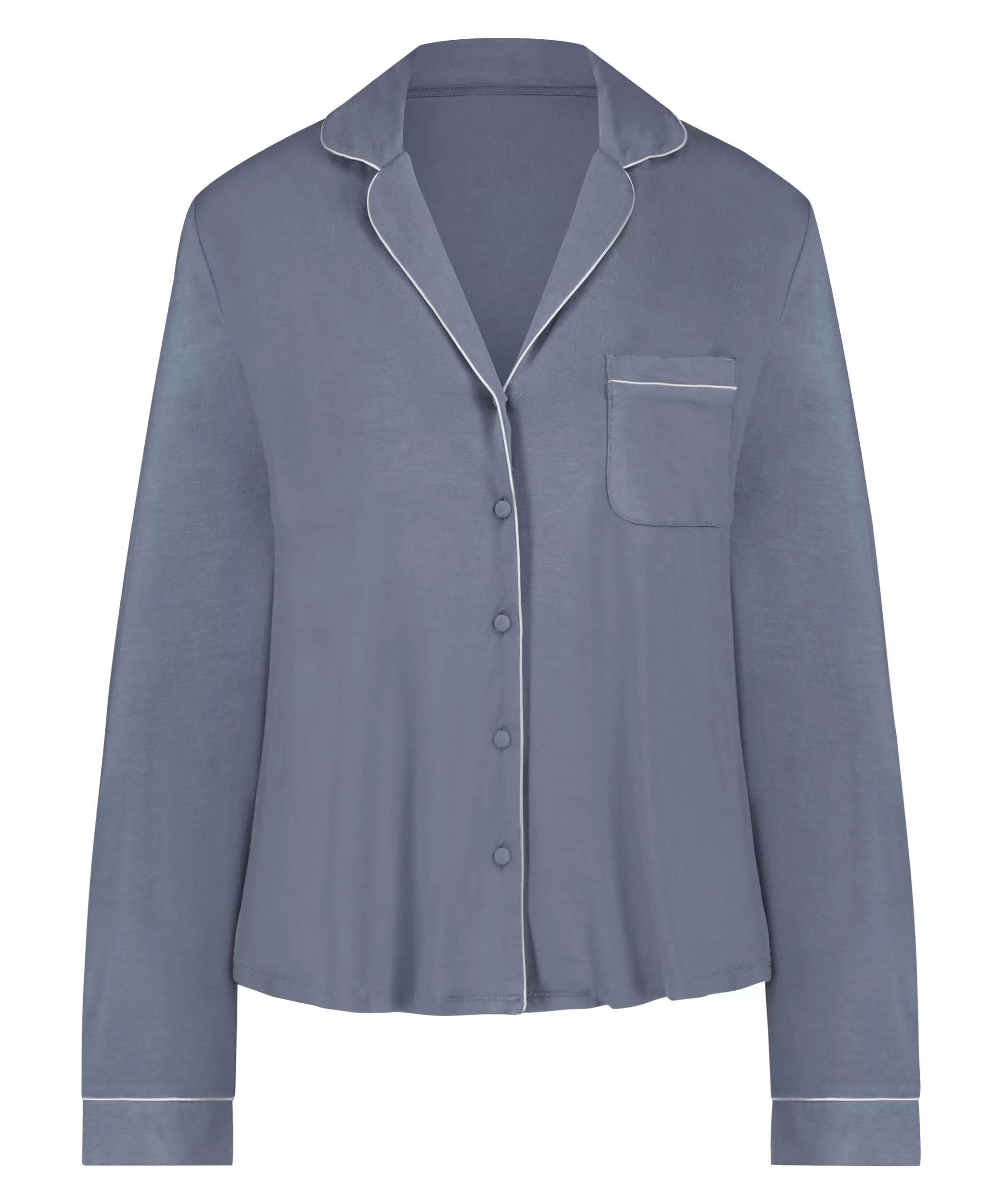 Hunkemöller Pyjamatops*Jacket Jersey Essential Blauw