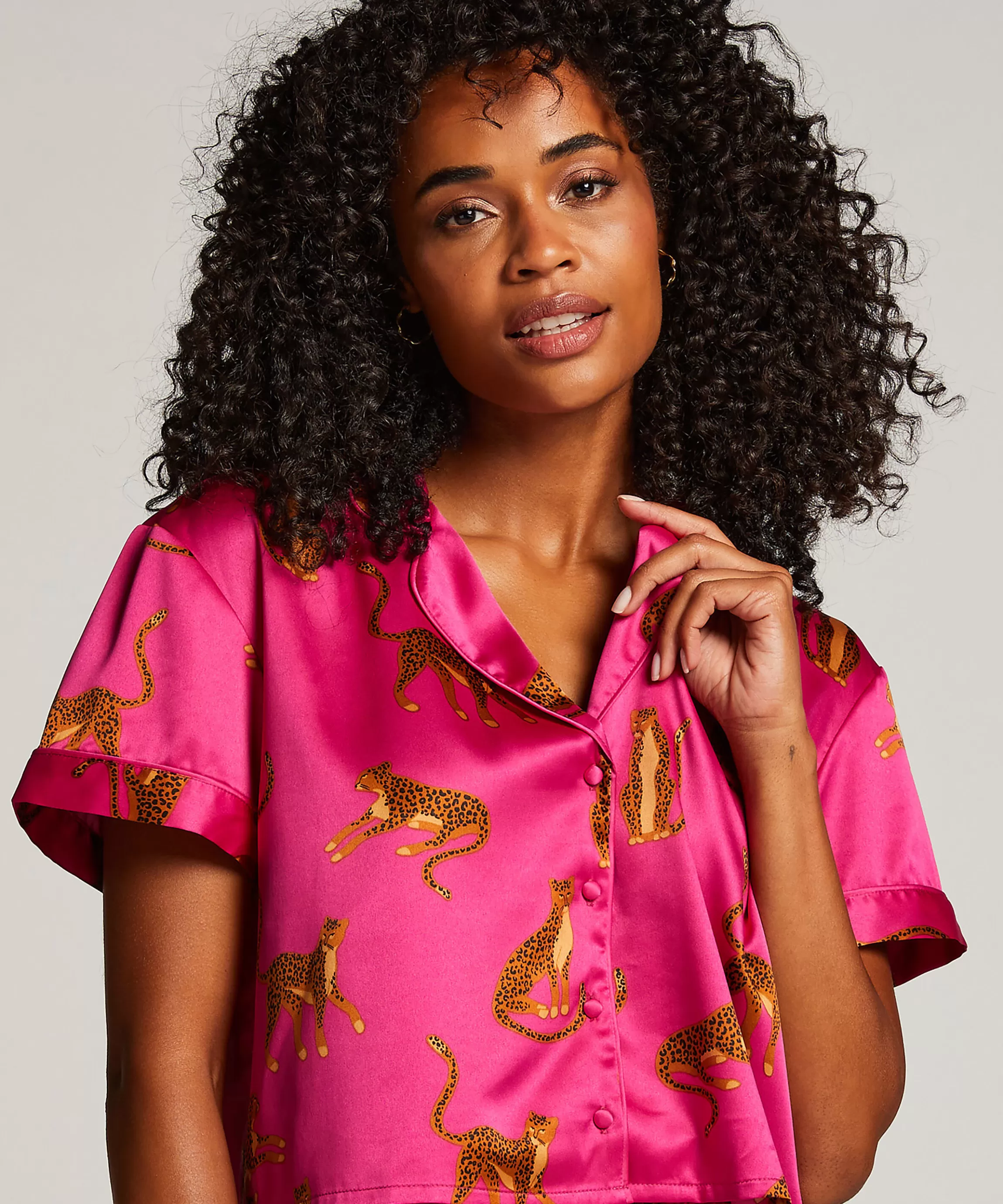 Hunkemöller Pyjamatops*Jacket Satin Roze