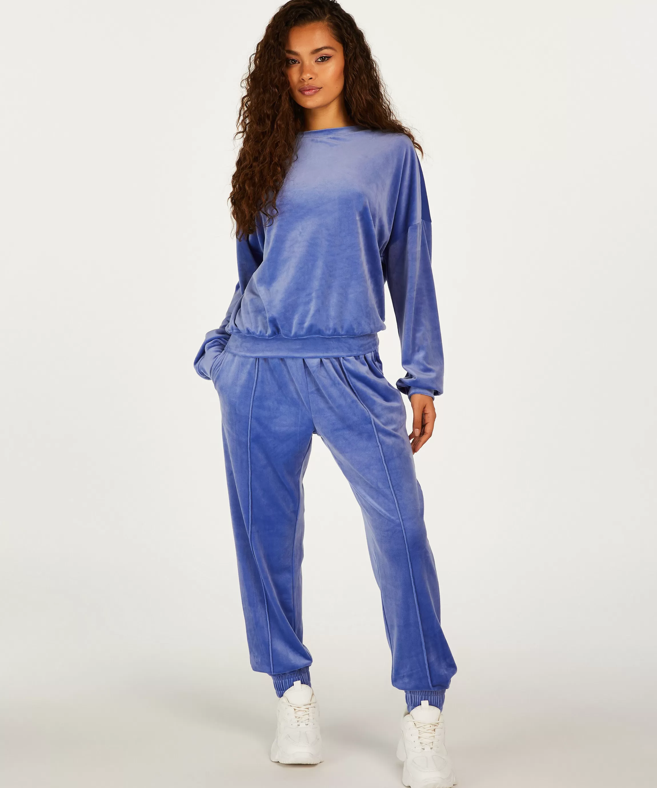 Hunkemöller Pyjama'S*Joggingbroek Velours Blauw