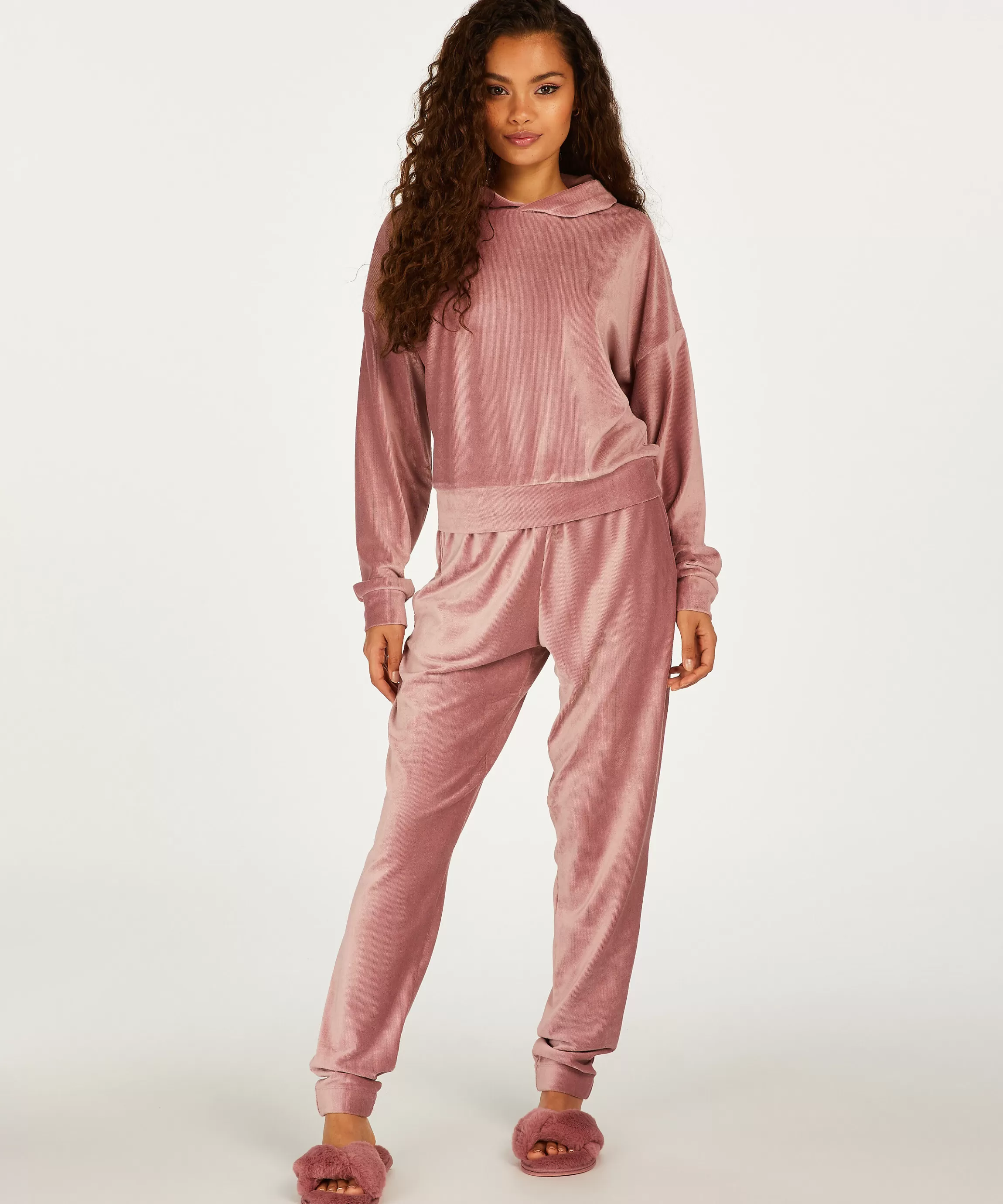 Hunkemöller Pyjama'S*Joggingbroek Velours Rib Roze