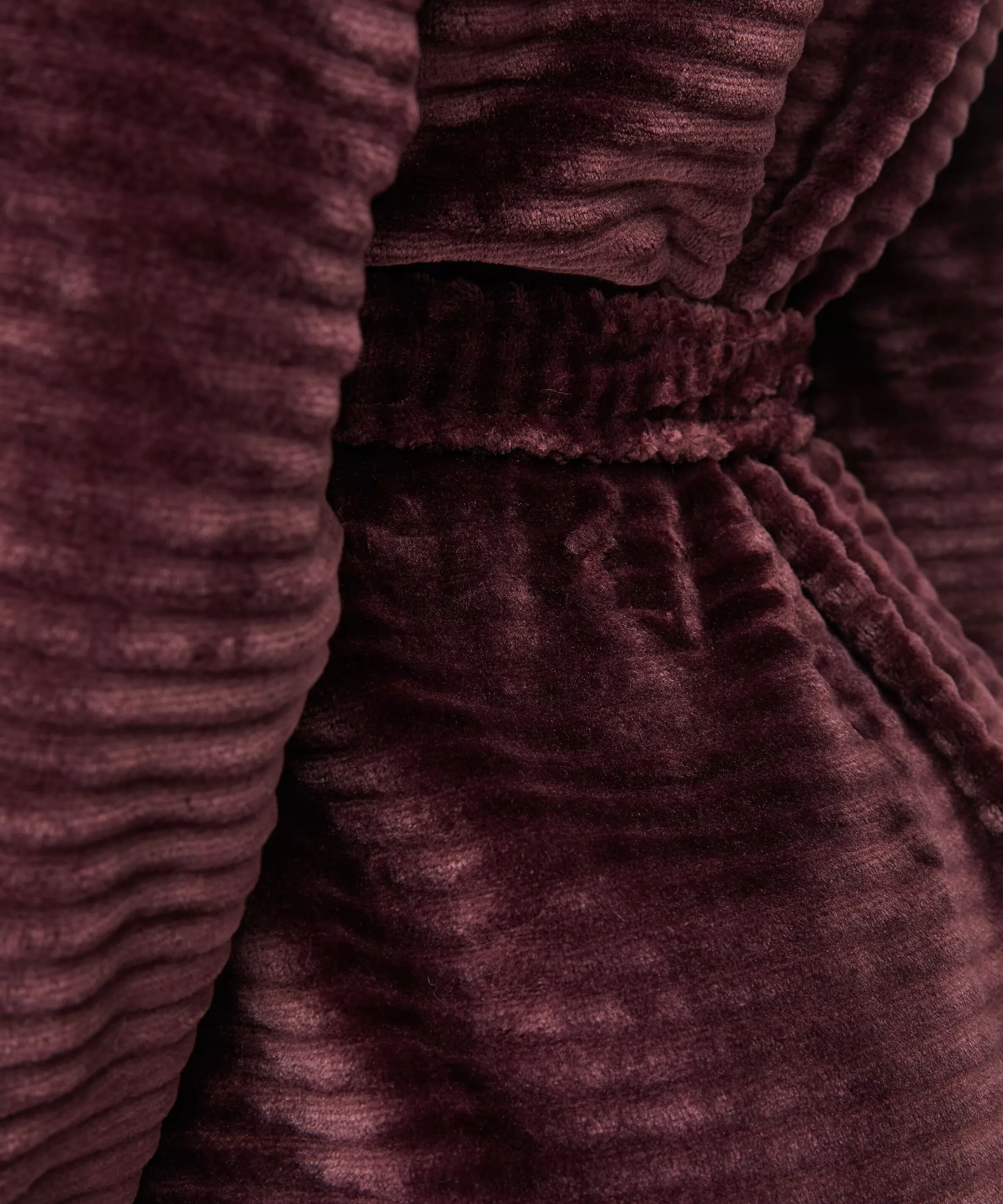 Hunkemöller Badjassen*Korte Badjas Fleece Rib Paars