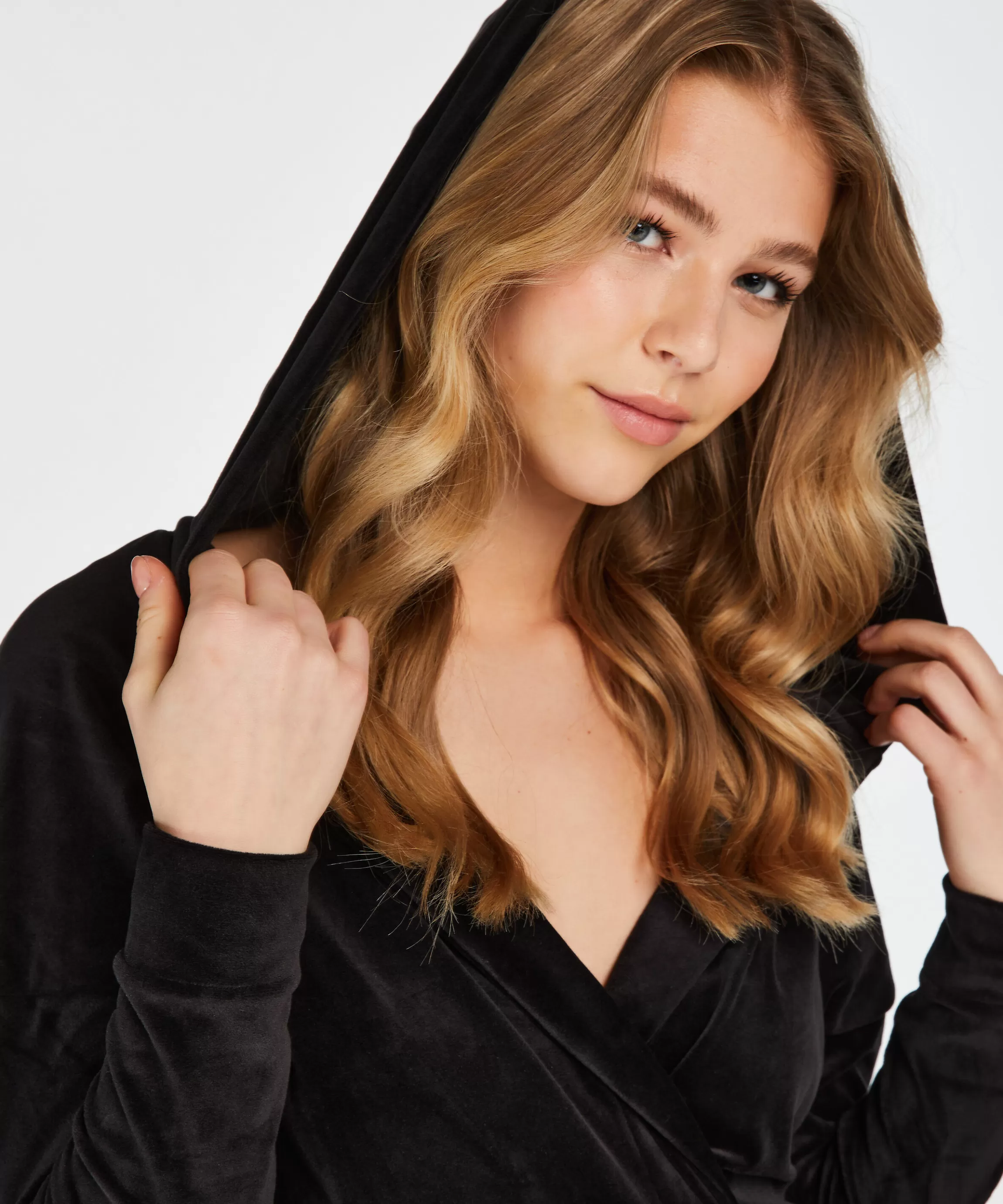 Hunkemöller Badjassen*Korte Badjas Velours Zwart