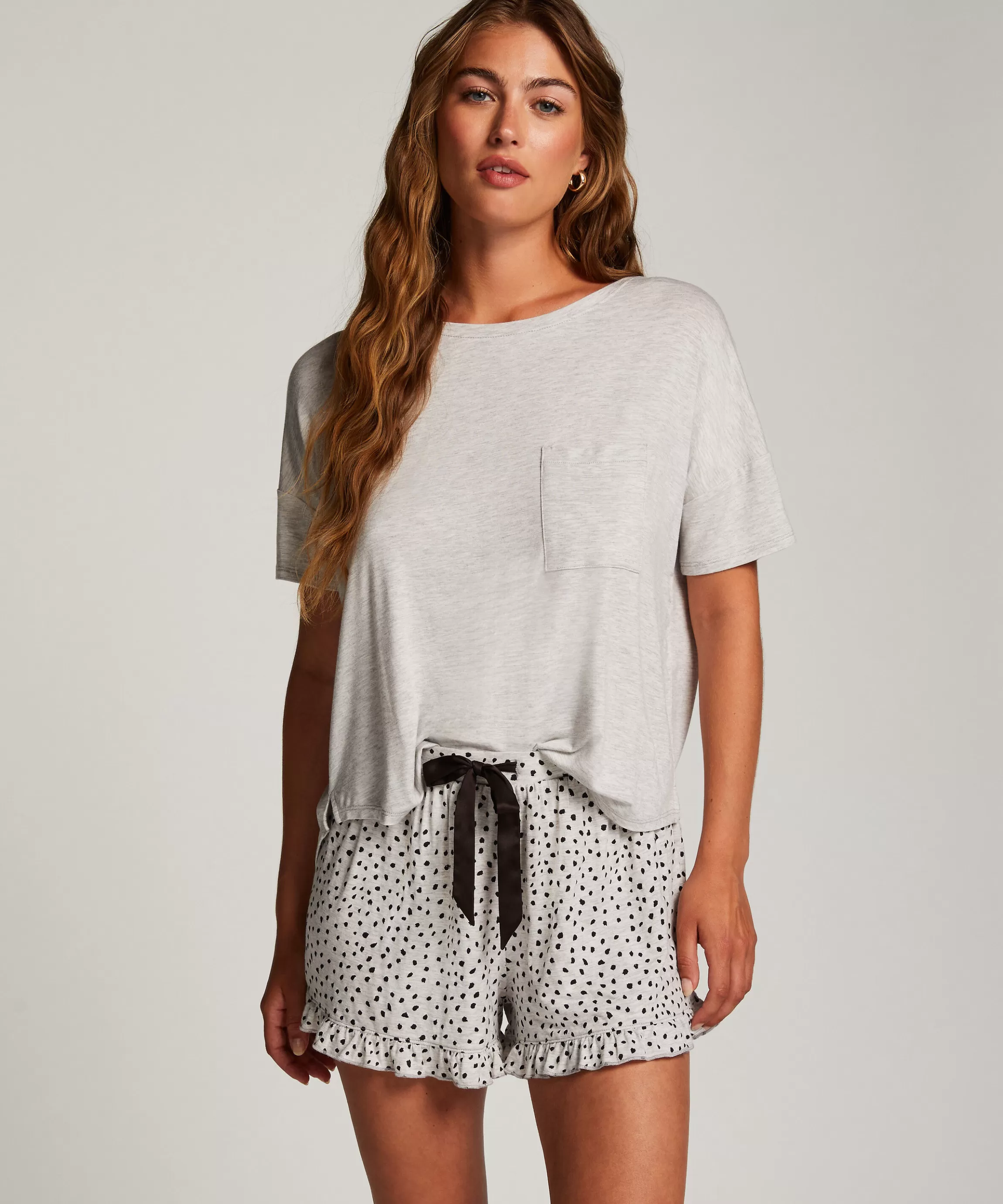 Hunkemöller Pyjama'S*Korte Pyjama Set Grijs