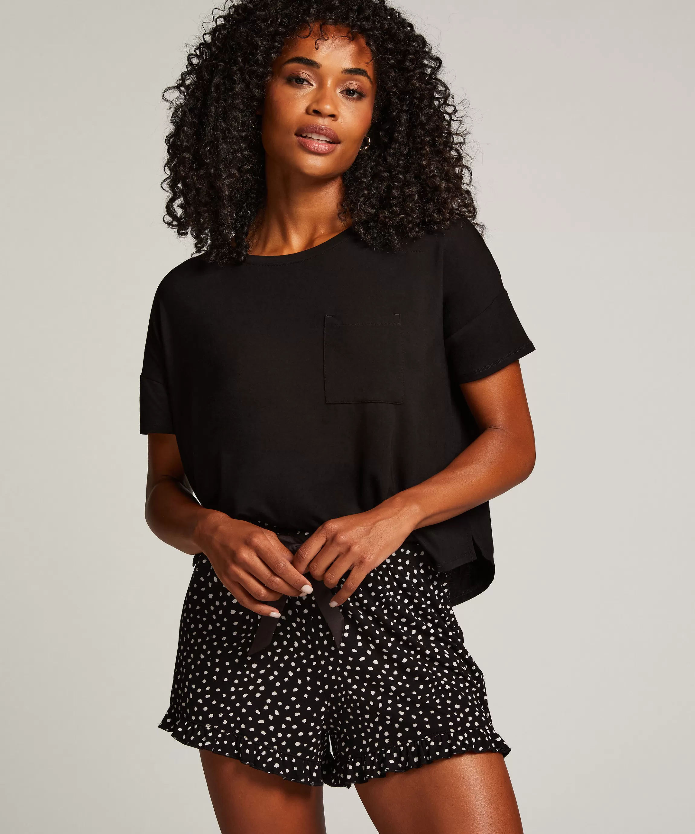 Hunkemöller Pyjama'S*Korte Pyjama Set Zwart