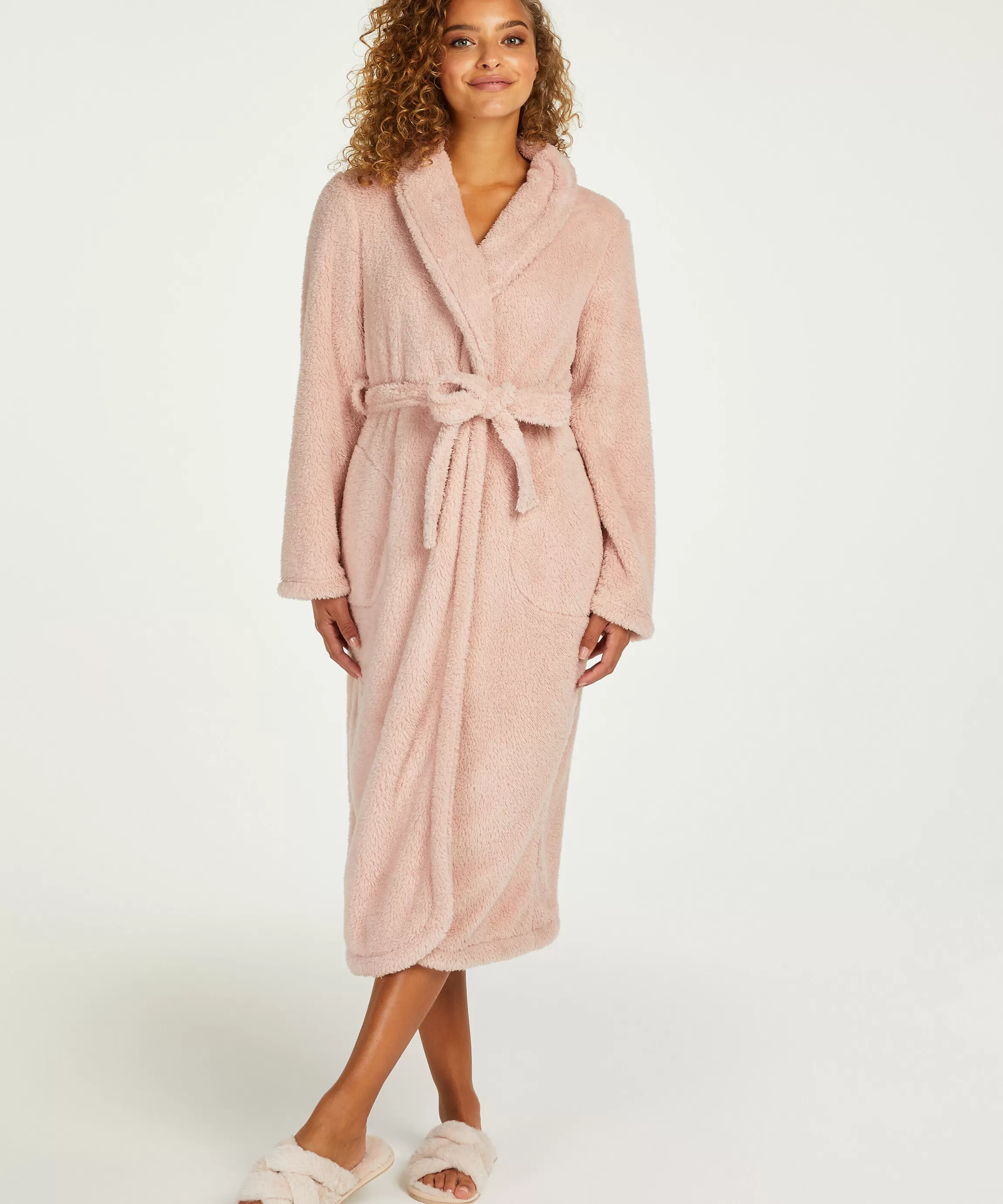 Hunkemöller Badjassen*Lange Badjas Fleece Roze