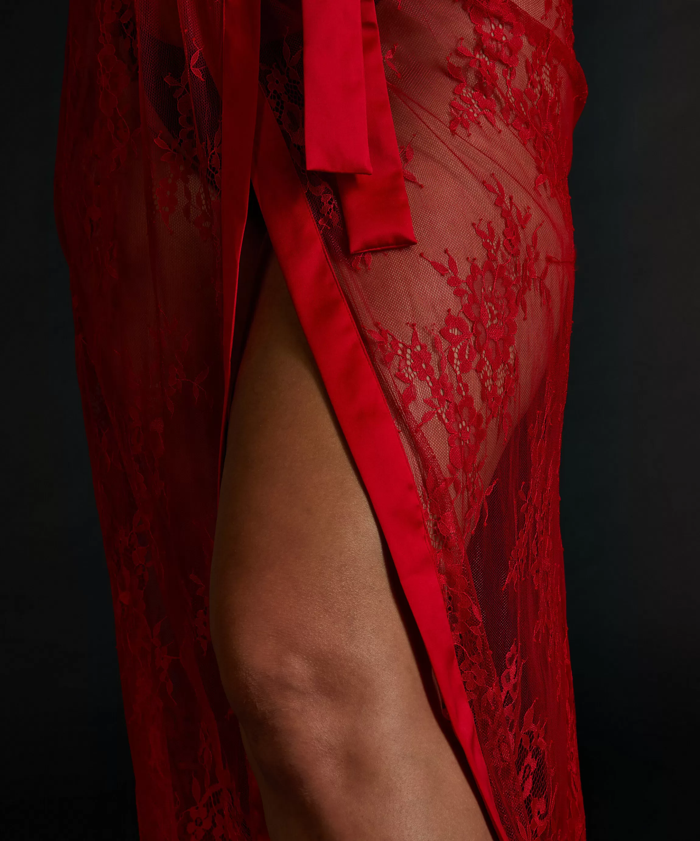 Hunkemöller Kimono'S*Lange Kimono Allover Lace Rood