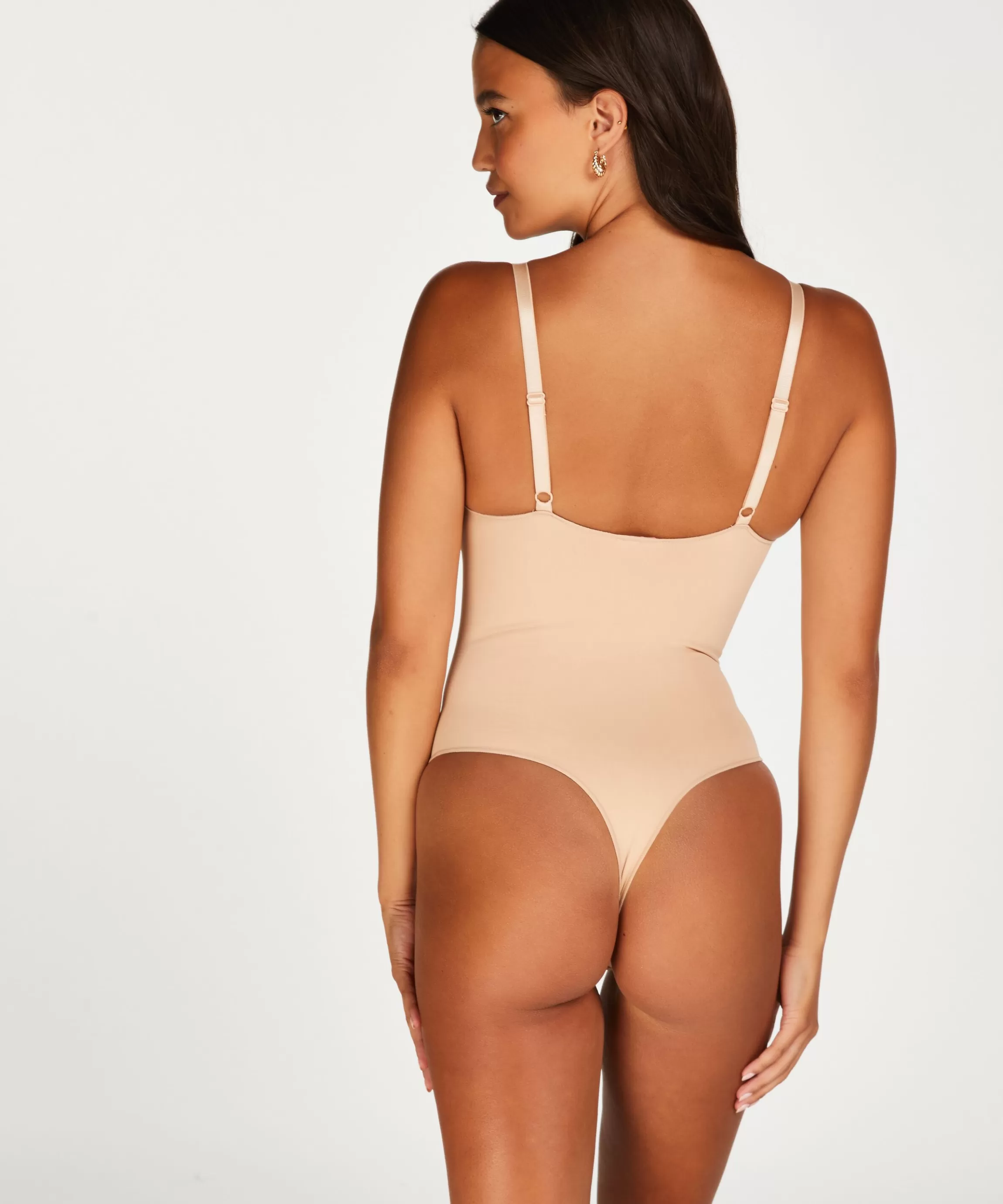 Hunkemöller Bodies*Naadloze Corrigerend Hoog Uitgesneden Body Beige