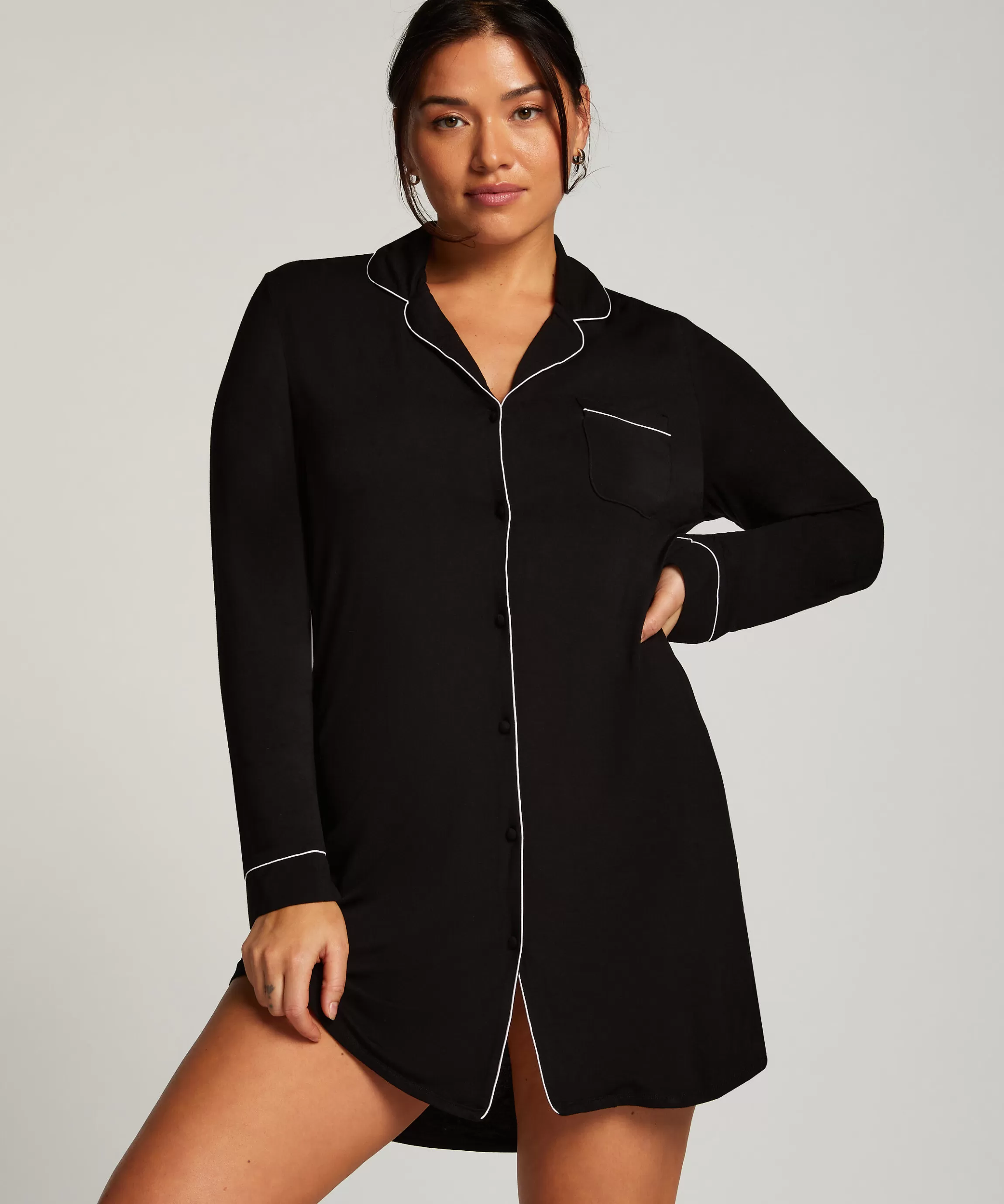 Hunkemöller Nachthemden*Nachthemd Jersey Essential Zwart