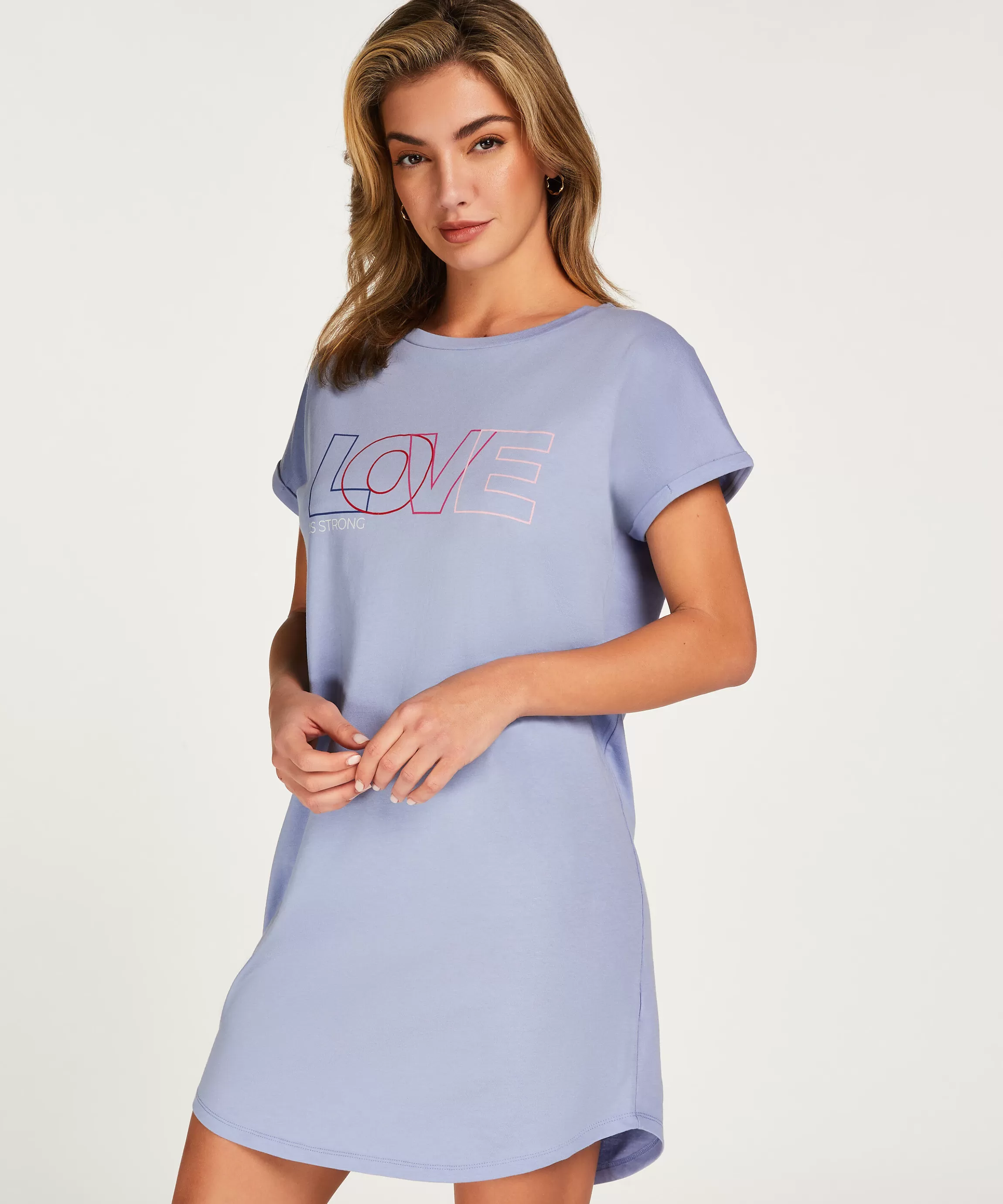 Hunkemöller Nachthemden*Nachthemd Ronde Hals Blauw