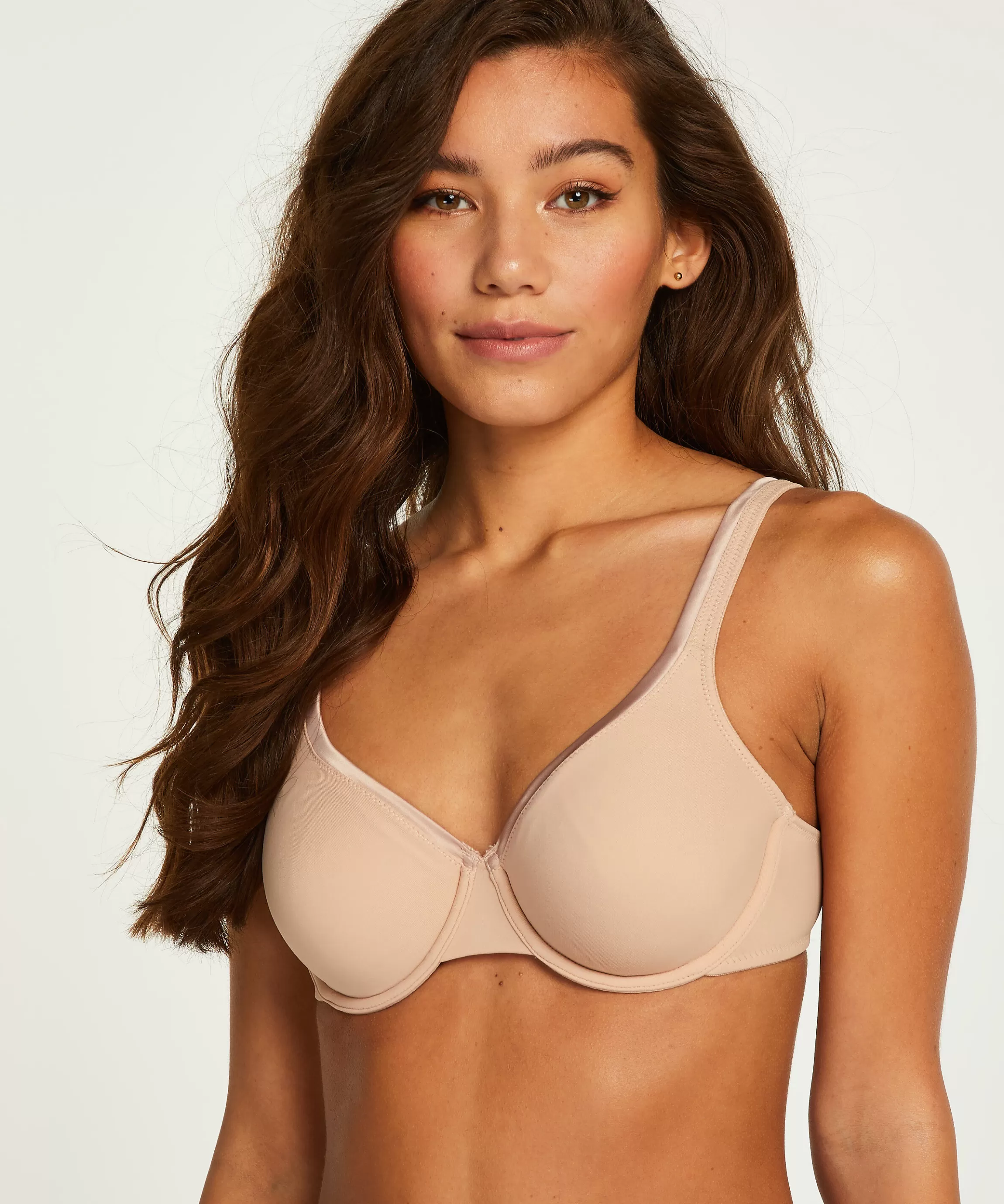 Hunkemöller Grote Maten Bh'S*Niet-Voorgevormde Beugel Bh Satin Fleece Beige