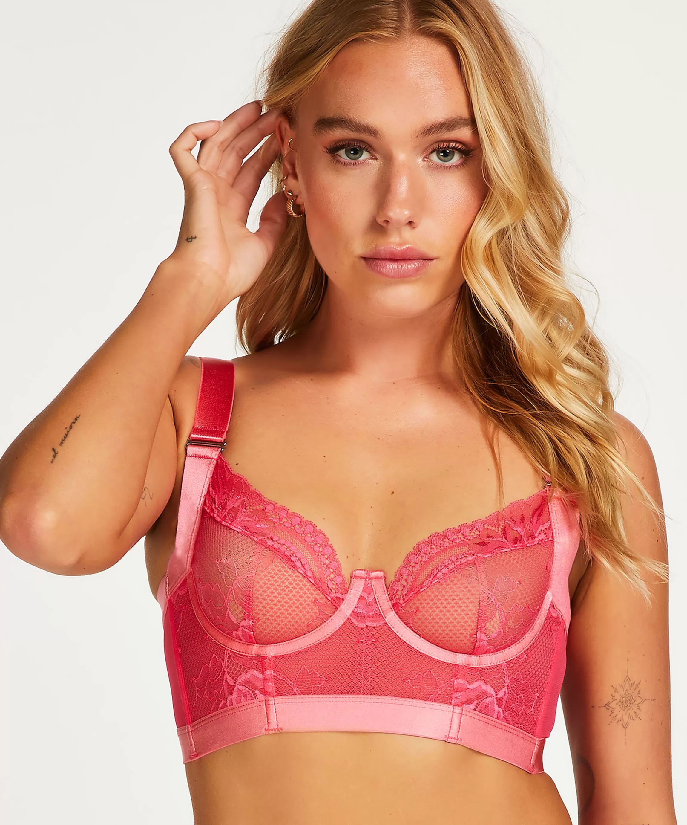 Hunkemöller Niet Voorgevormde Bh'S*Niet-Voorgevormde Longline Beugel Bh Hana Roze