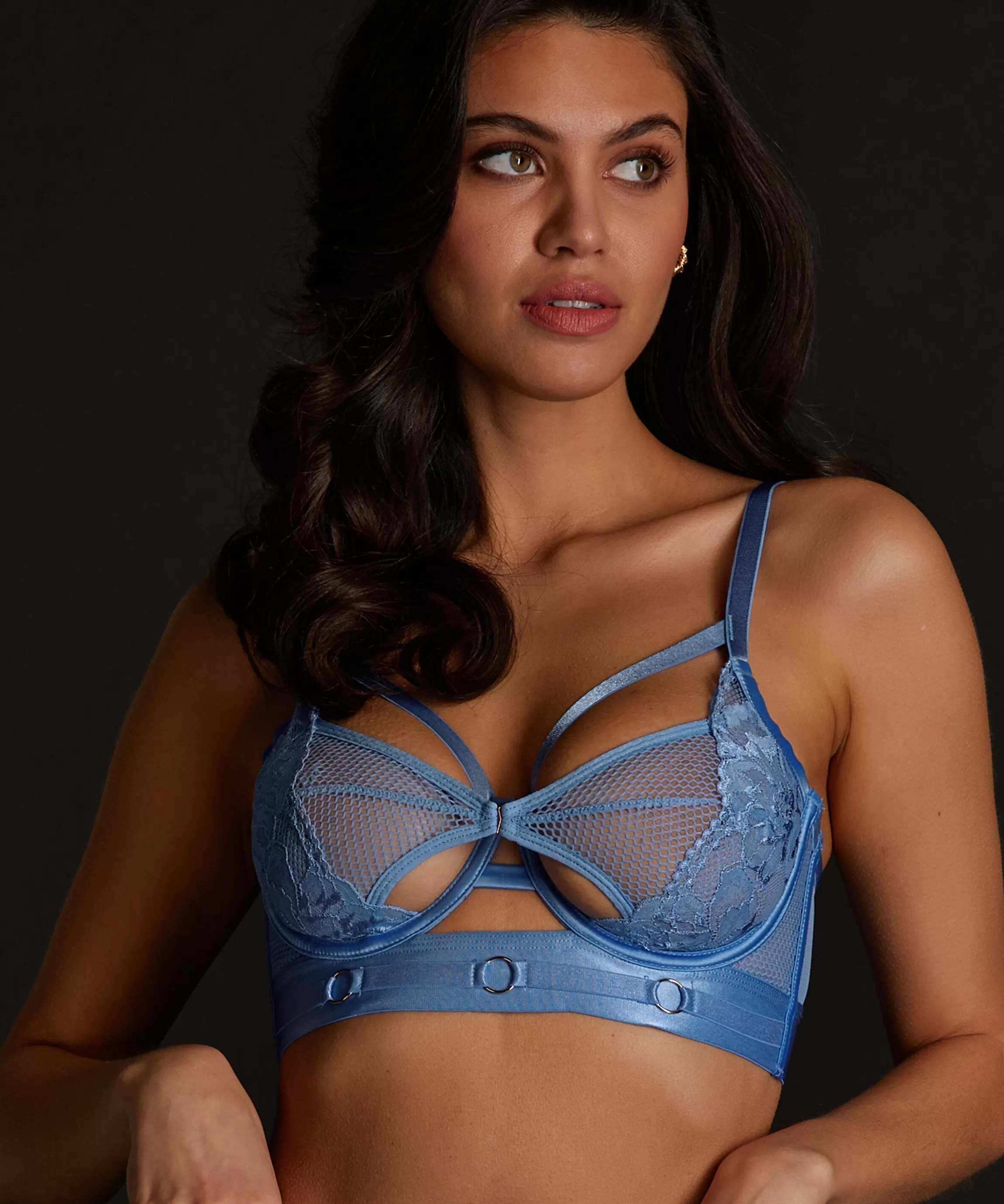 Hunkemöller Niet Voorgevormde Bh'S*Niet-Voorgevormde Longline Beugel Bh Pleasure Blauw
