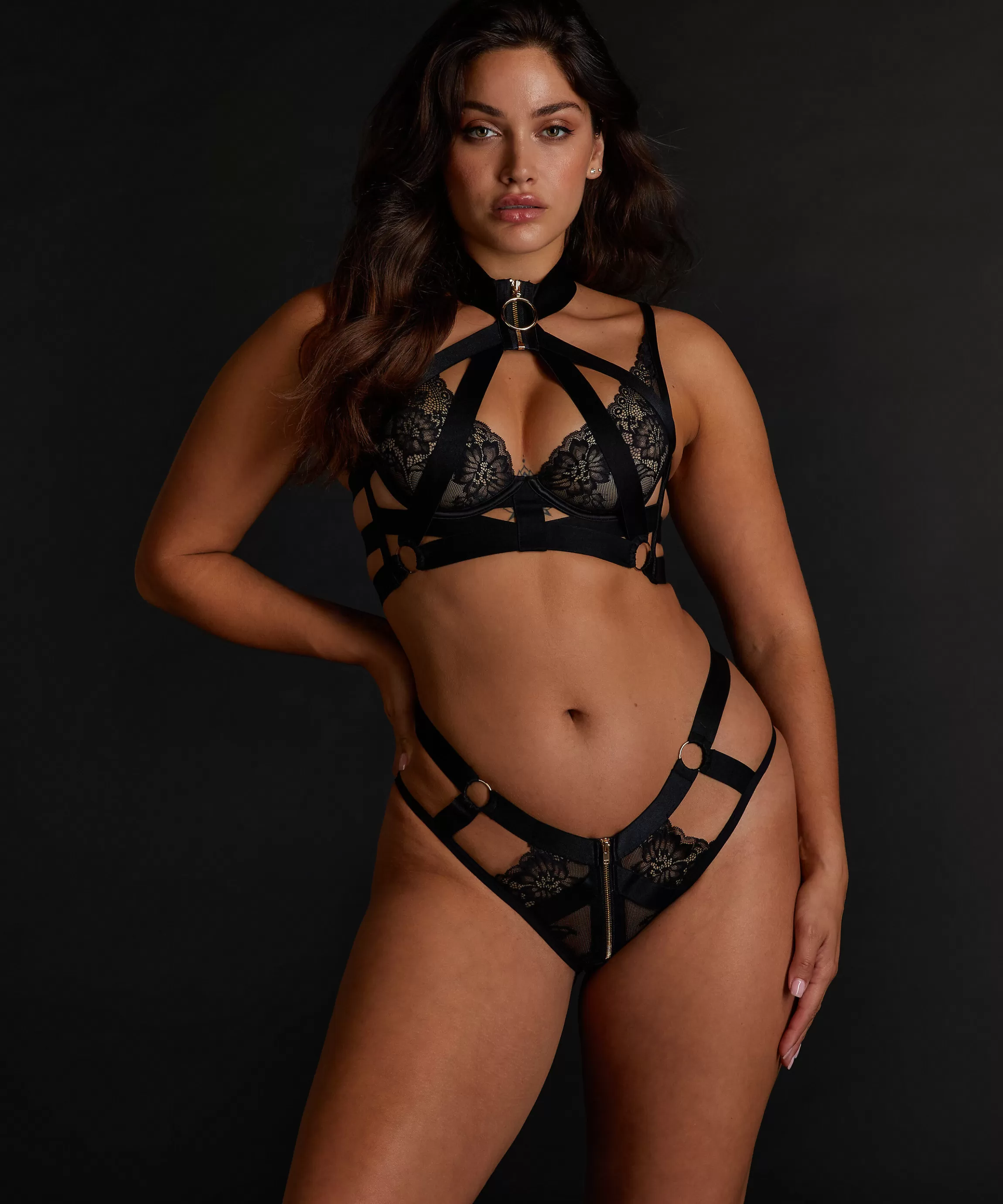 Hunkemöller Brazilians & V-Shapes*Open Kruis Brazilian Clementine Zwart