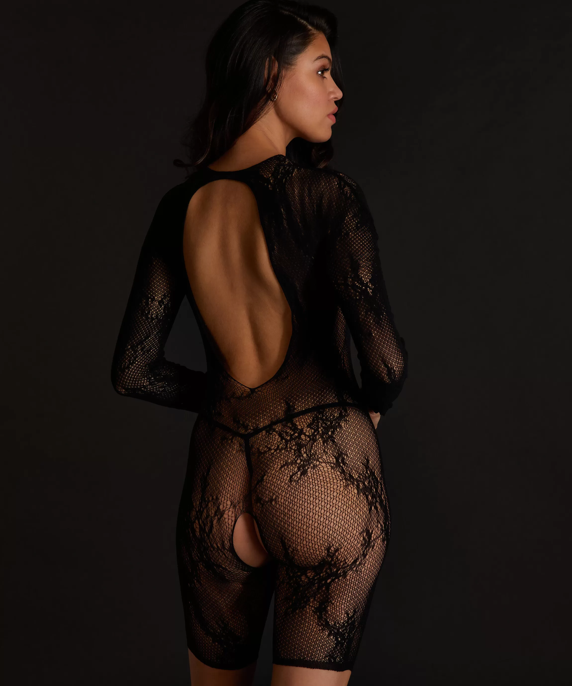 Hunkemöller Sexy Beenmode*Playsuit Open Kruis Lace Zwart