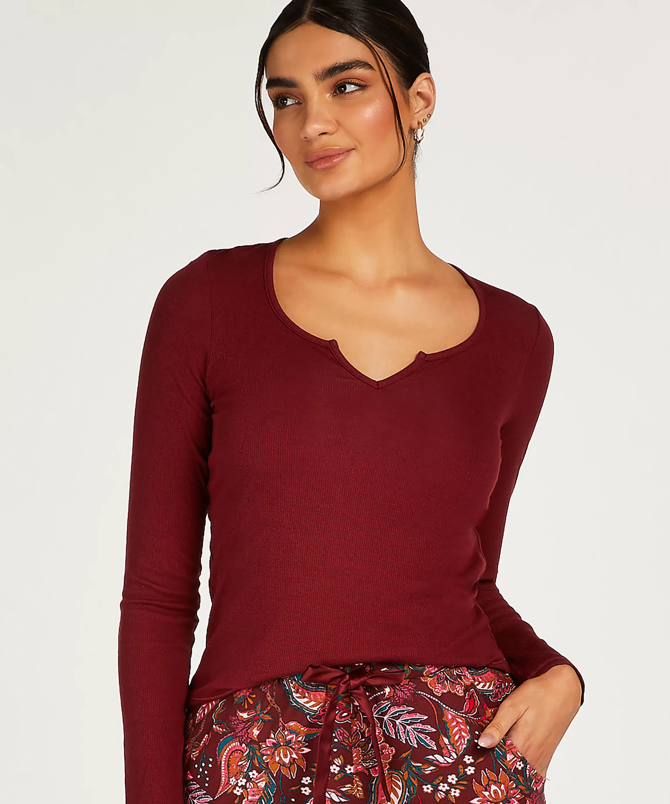 Hunkemöller Pyjama'S*Pyjamatop Lange Mouwen Rood