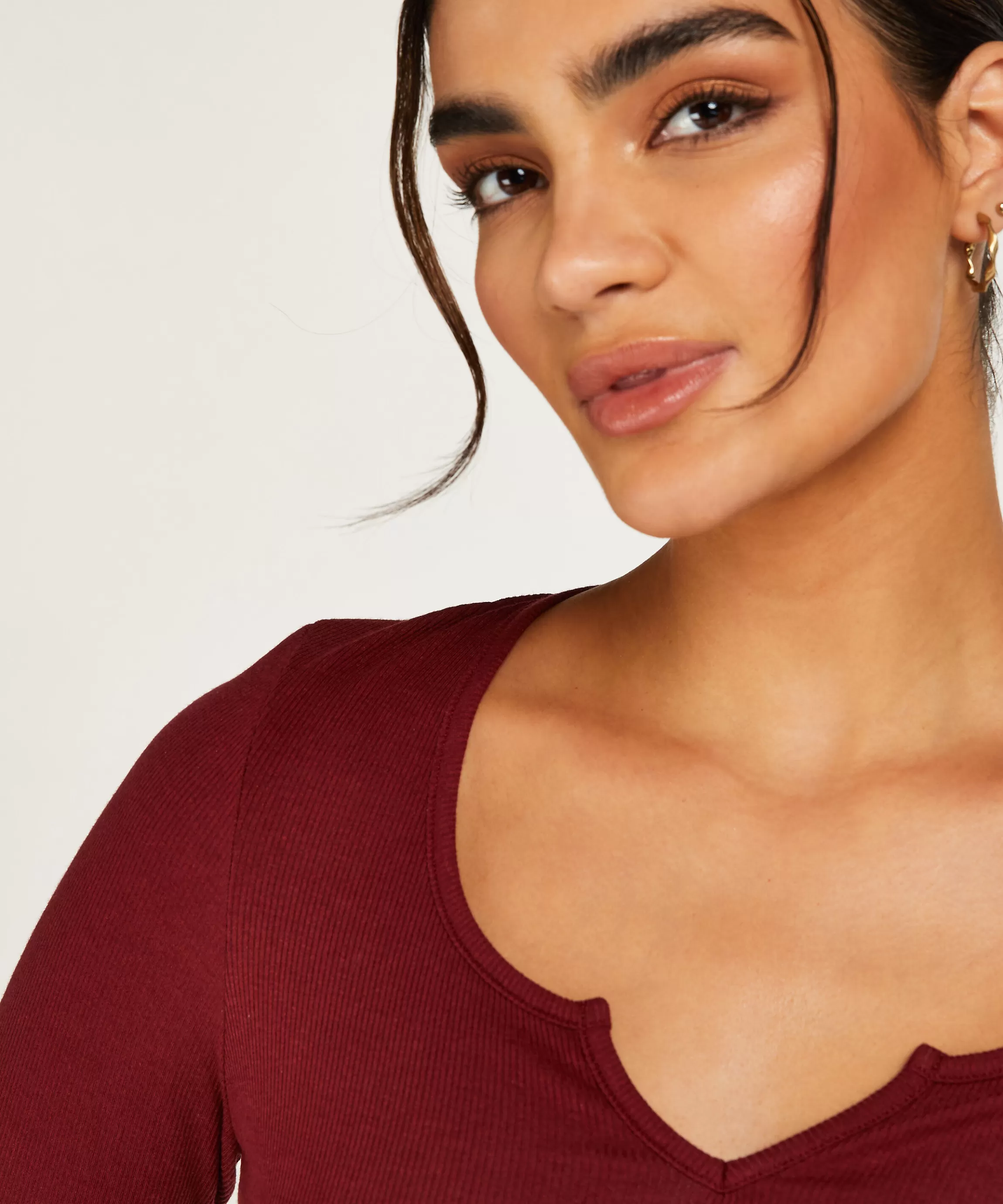Hunkemöller Pyjama'S*Pyjamatop Lange Mouwen Rood