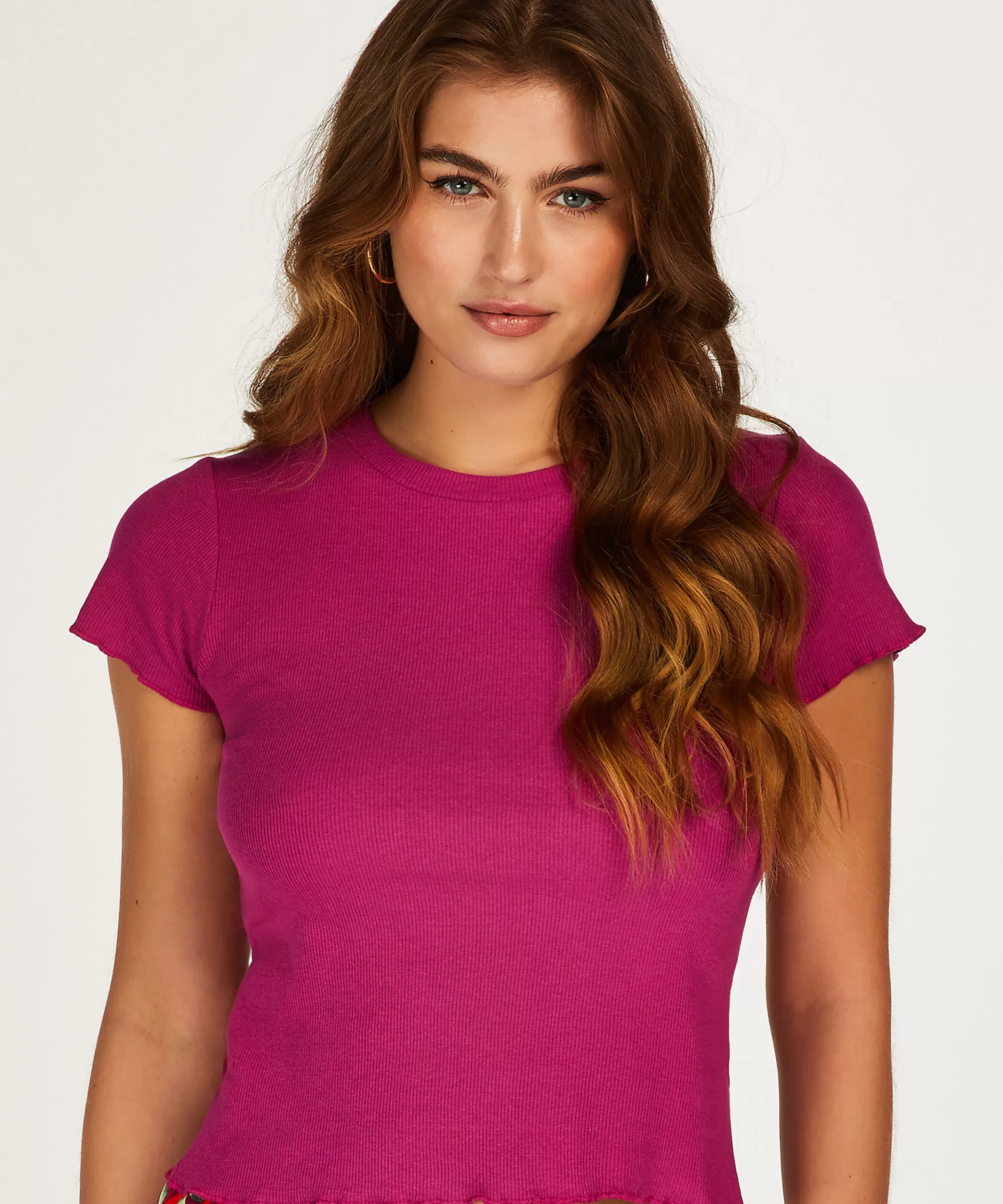 Hunkemöller Pyjama'S*Shirt Met Korte Mouwen Rib Roze