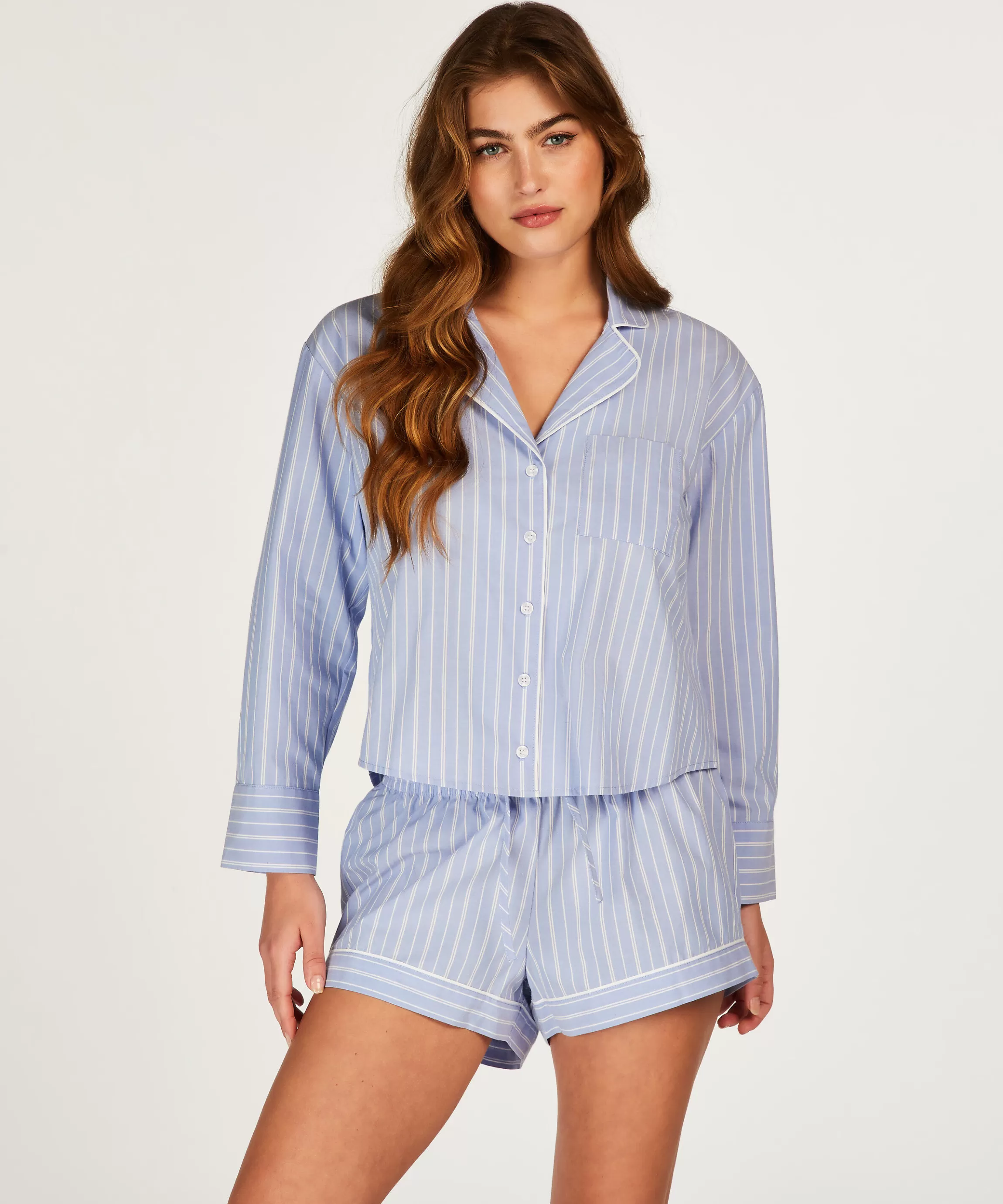 Hunkemöller Pyjama'S*Shorts Katoen Blauw