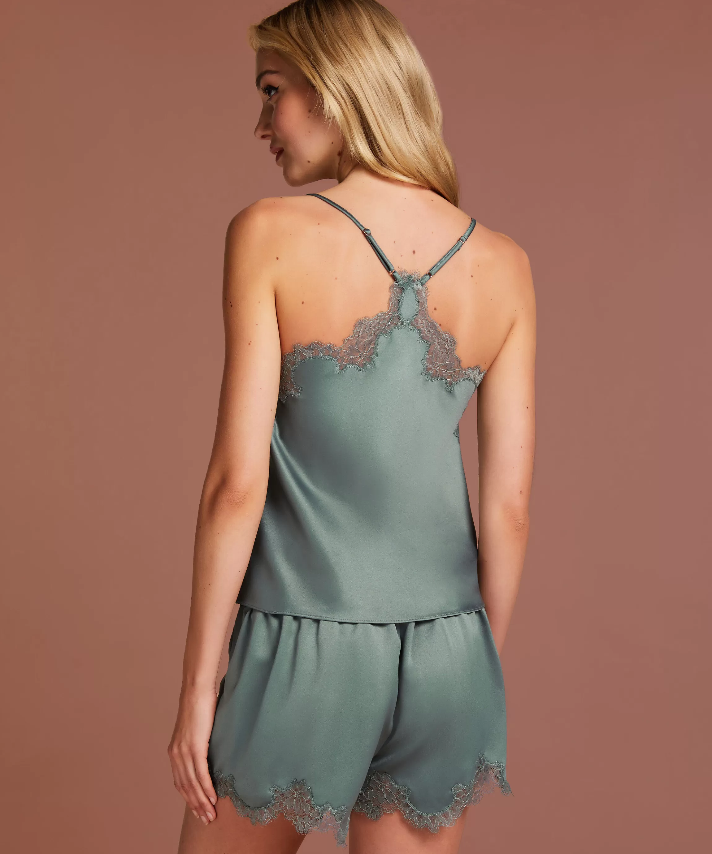 Hunkemöller Pyjama'S*Shorts Lace Sophia Groen