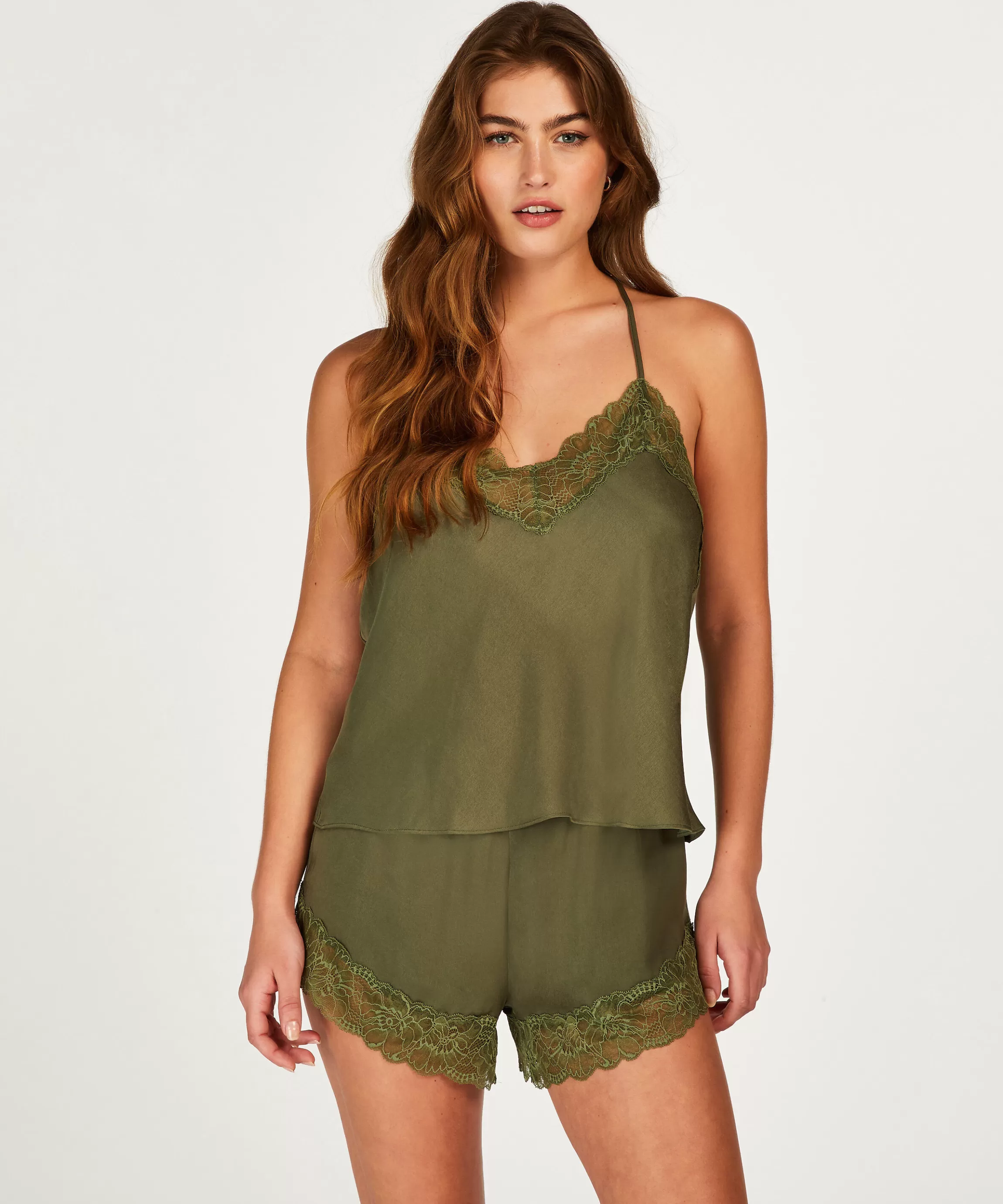 Hunkemöller Pyjama'S*Shorts Satin Groen