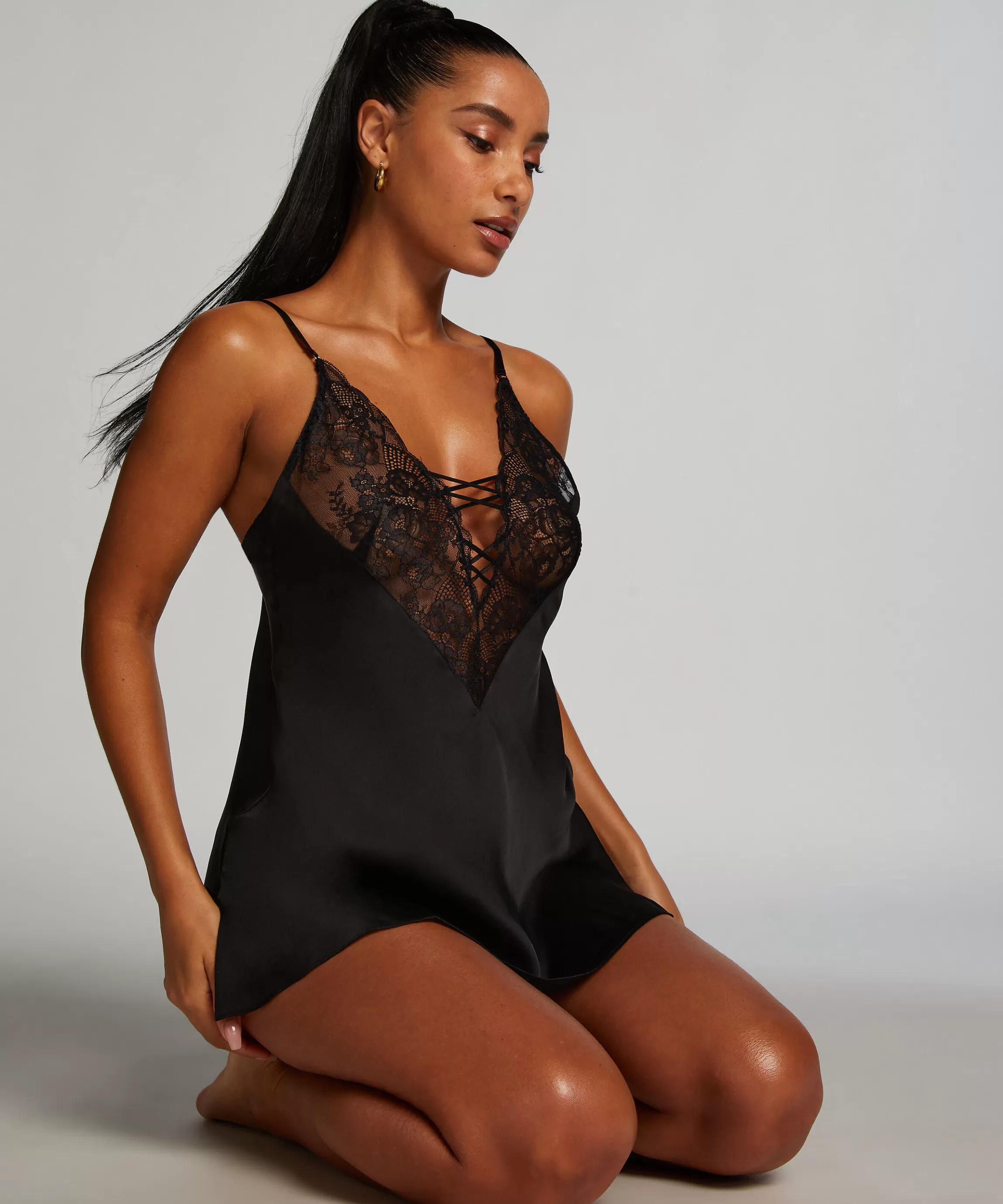 Hunkemöller Slipdresses & Babydolls*Slipdress Kaely Zwart