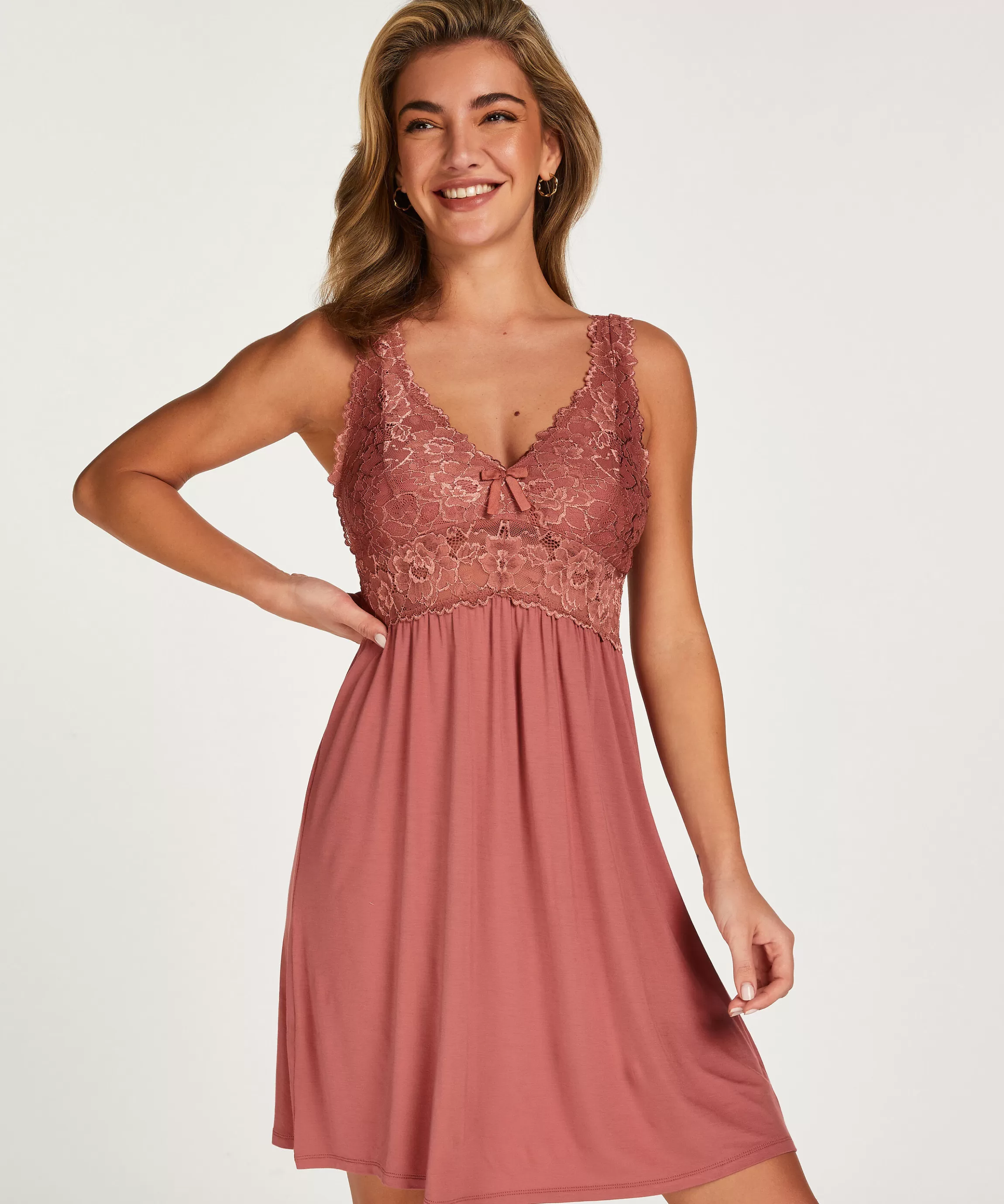 Hunkemöller Slipdresses & Babydolls*Slipdress Nora Lace Roze