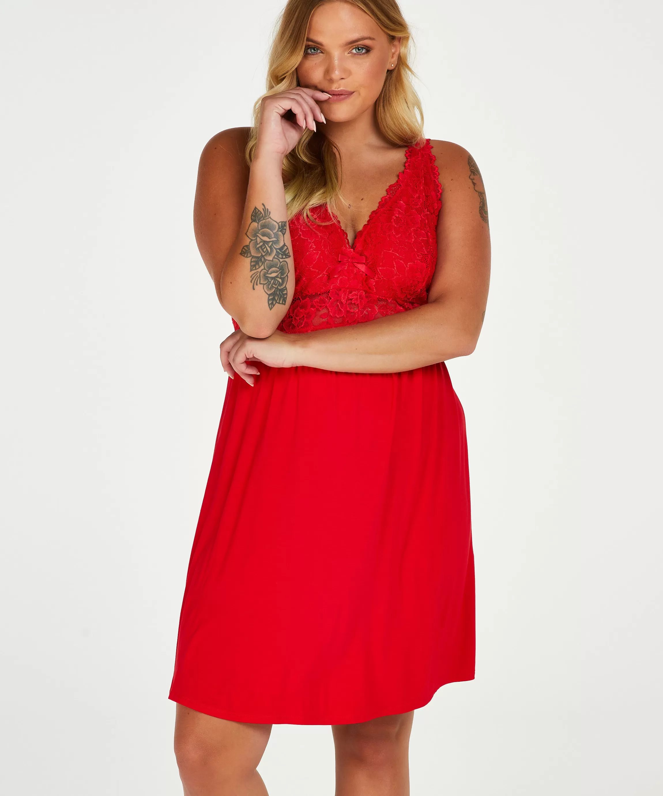Hunkemöller Slipdresses & Babydolls*Slipdress Nora Lace Rood