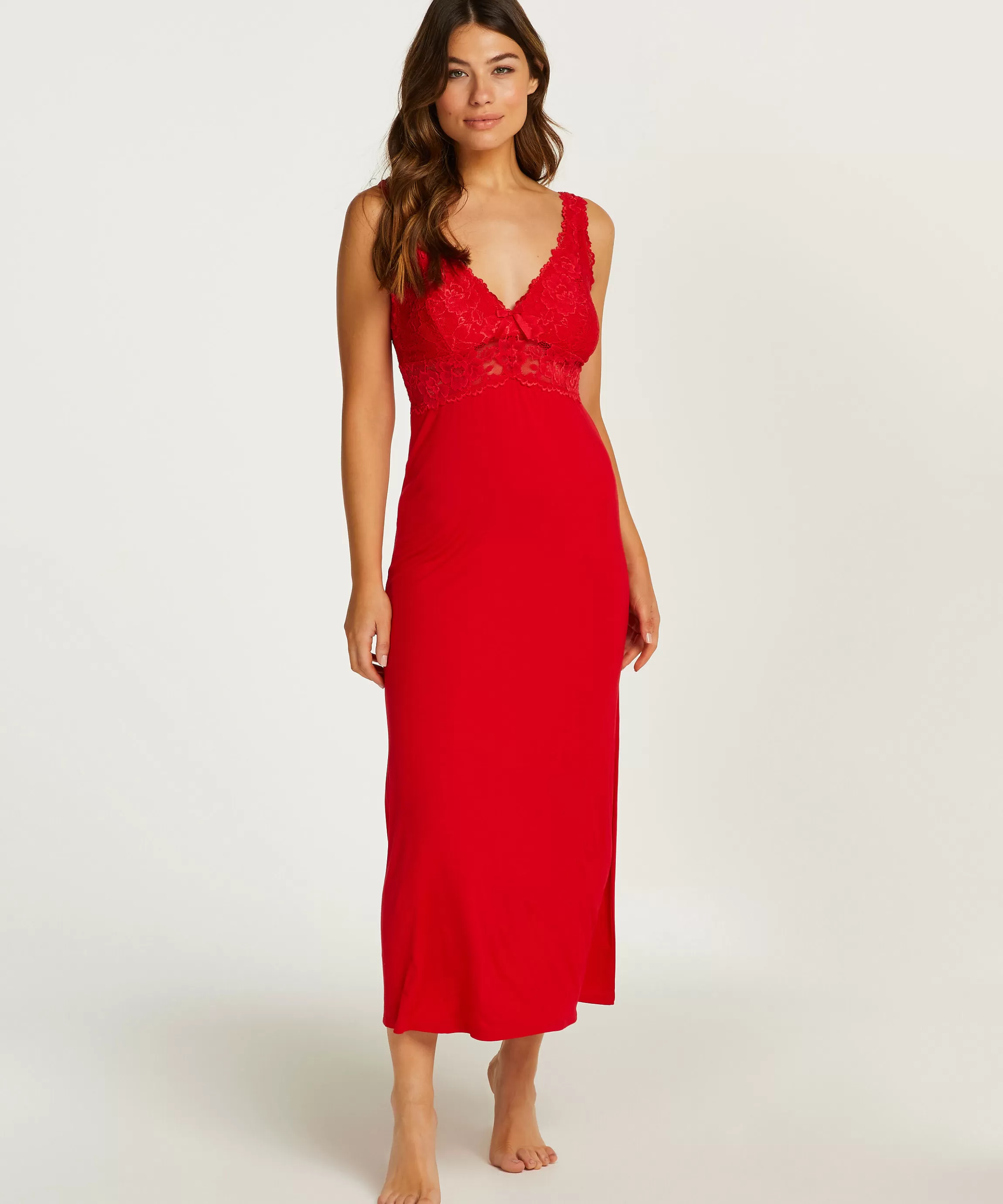 Hunkemöller Slipdresses & Babydolls*Slipdress Nora Lace Long Rood