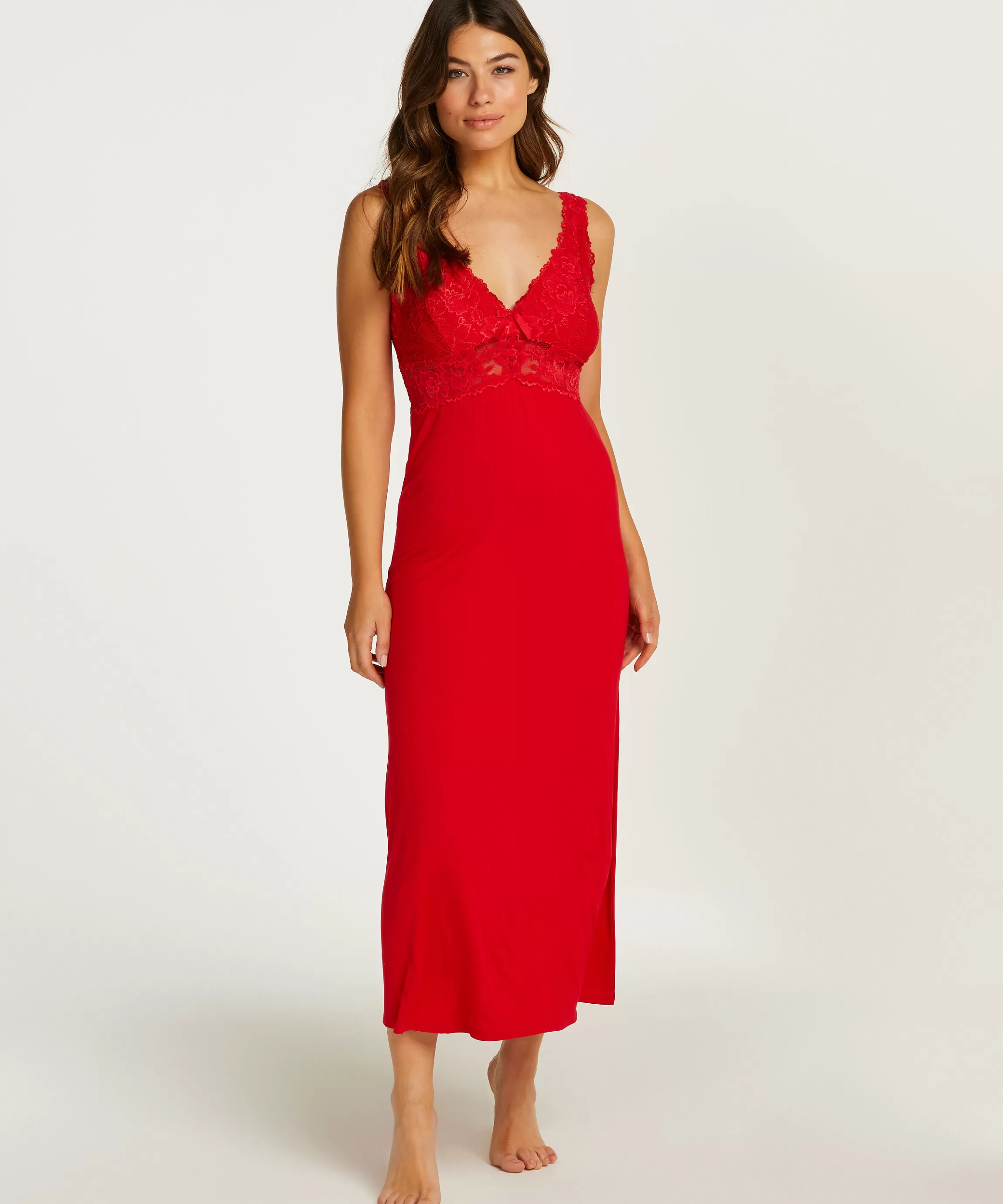 Hunkemöller Slipdresses & Babydolls*Slipdress Nora Lace Long Rood