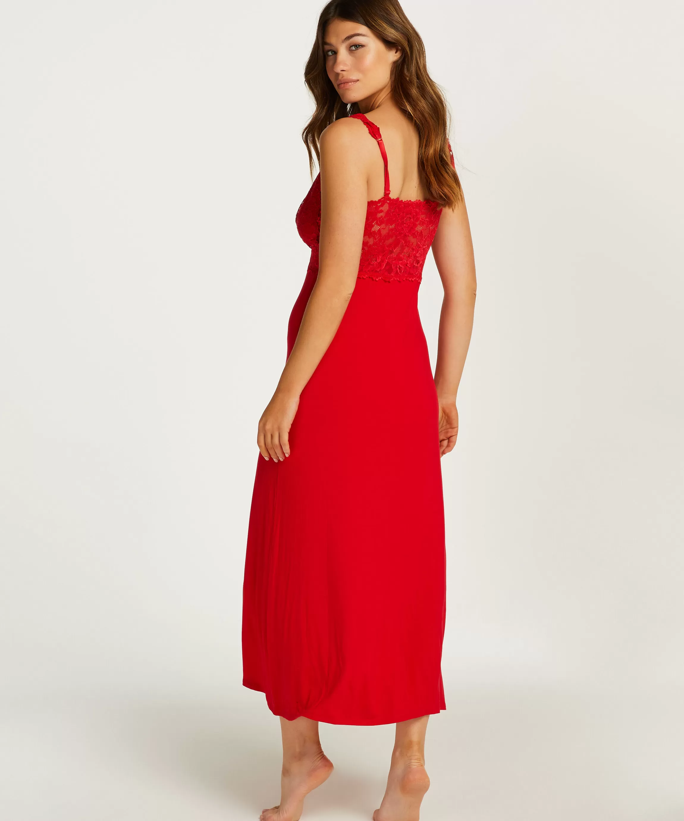 Hunkemöller Slipdresses & Babydolls*Slipdress Nora Lace Long Rood