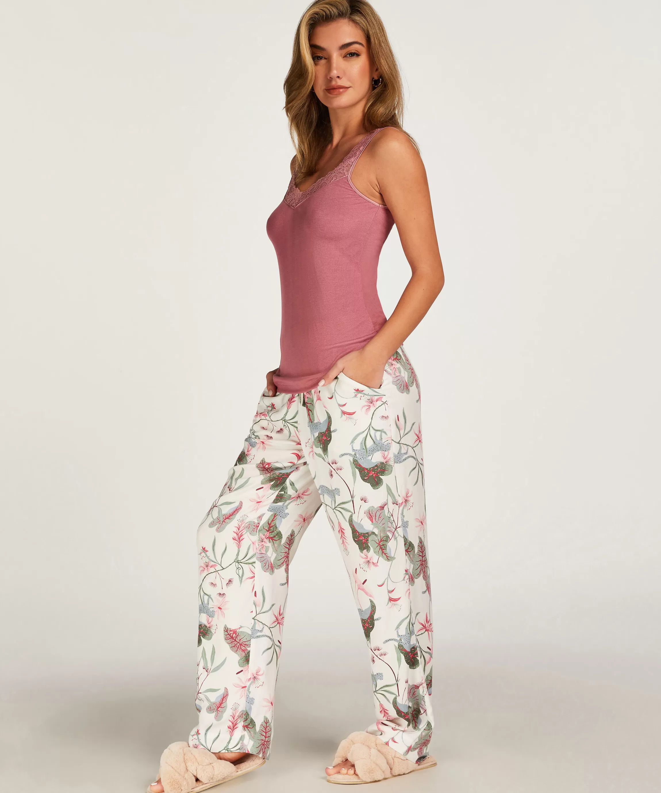Hunkemöller Pyjama'S*Tall Pyjama Broek Woven Wit
