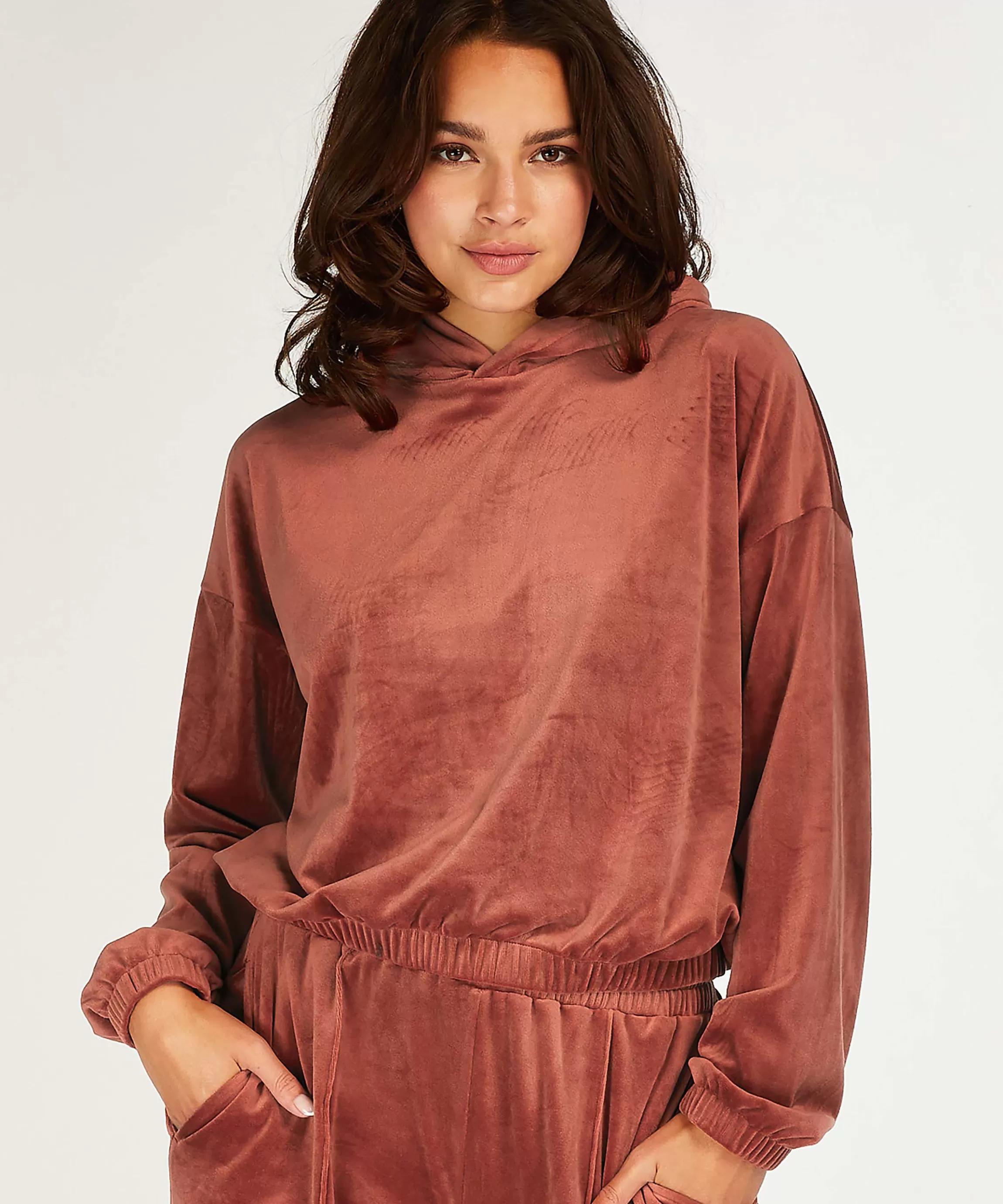 Hunkemöller Pyjama'S*Top Velours Bruin