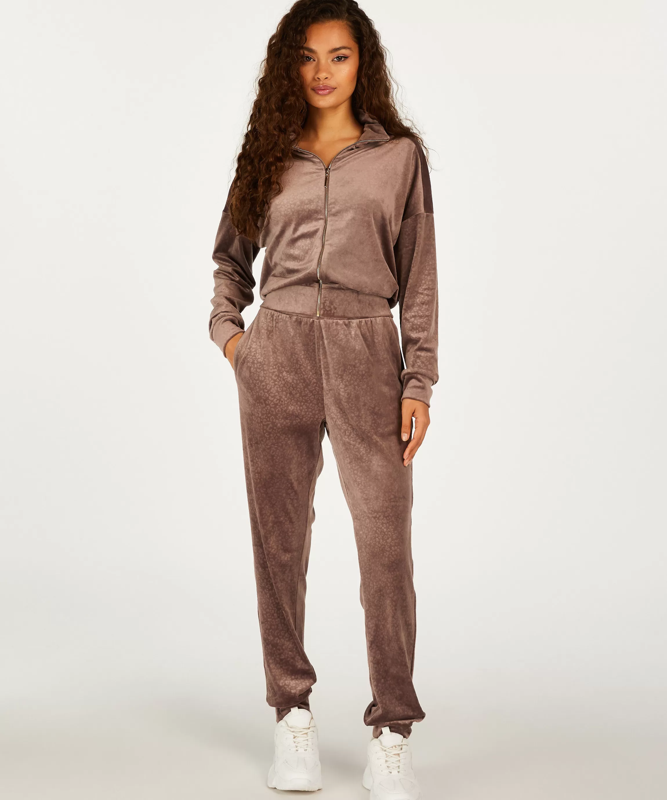 Hunkemöller Pyjama'S*Top Velours Bruin