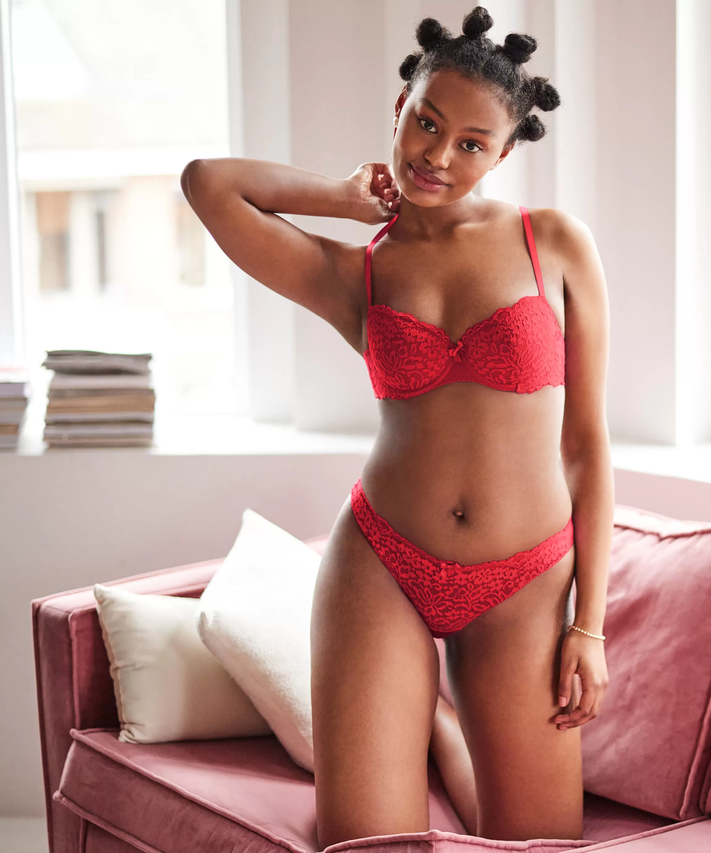 Hunkemöller Voorgevormde Bh'S*Voorgevormde Beugel Bh Rose Rood